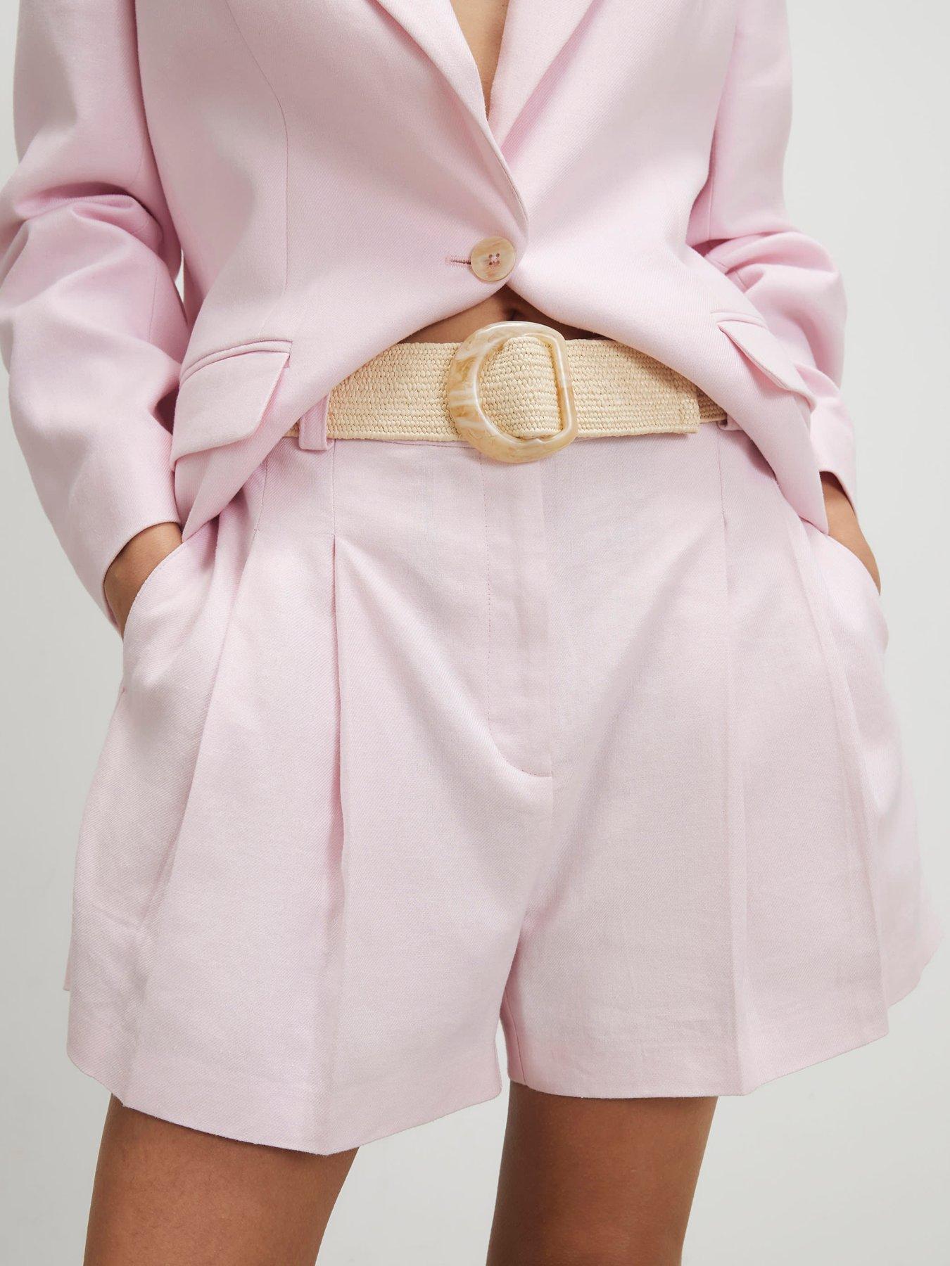 River Island Linen Look Belted Shorts
