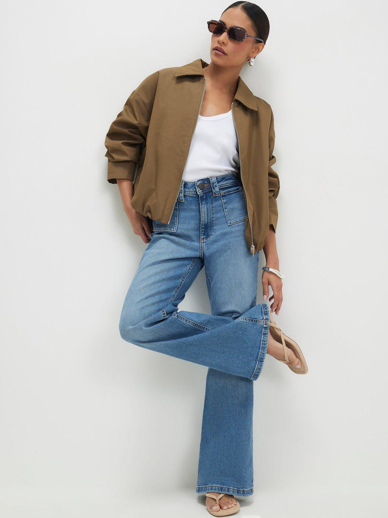 River Island Petite Relaxed Flare Jeans