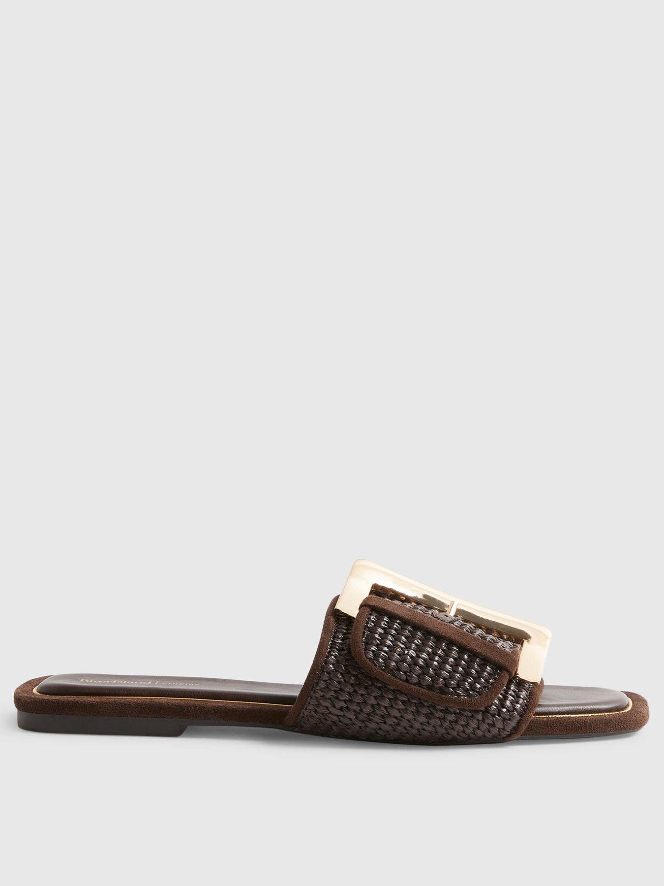 River Island Raffia Buckle Sandals