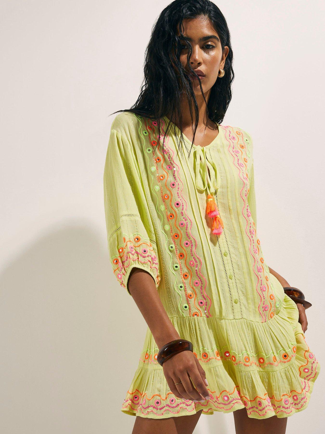 River Island Mirror Embellished Mini Beach Dress