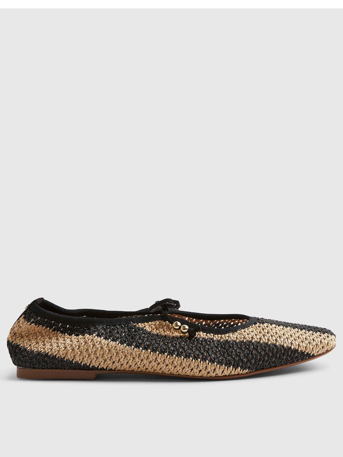River Island Raffia Stripe Mary Jane Shoes