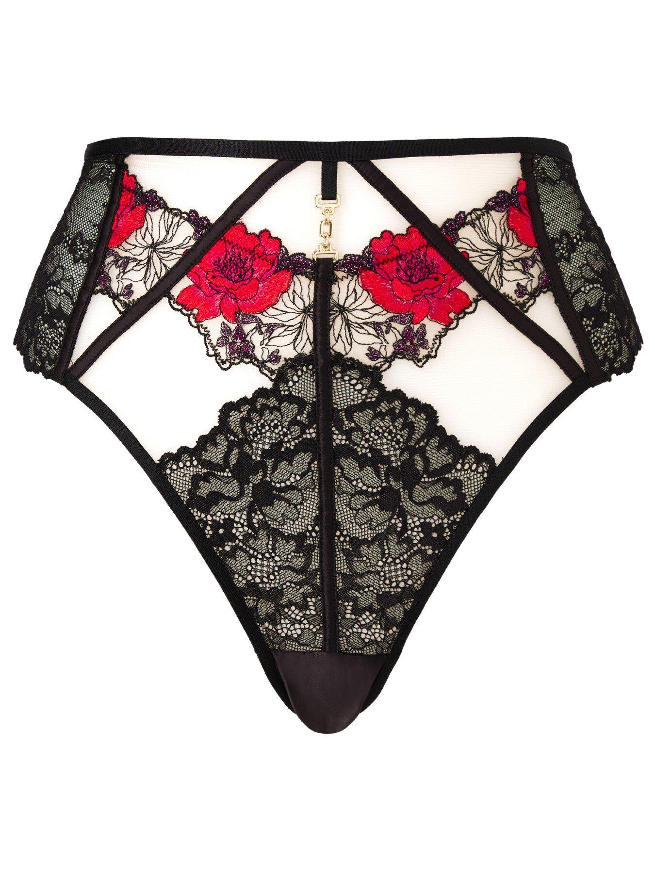 Image 4 of 4 of Ann Summers Caged Rose High Waist Brazilian