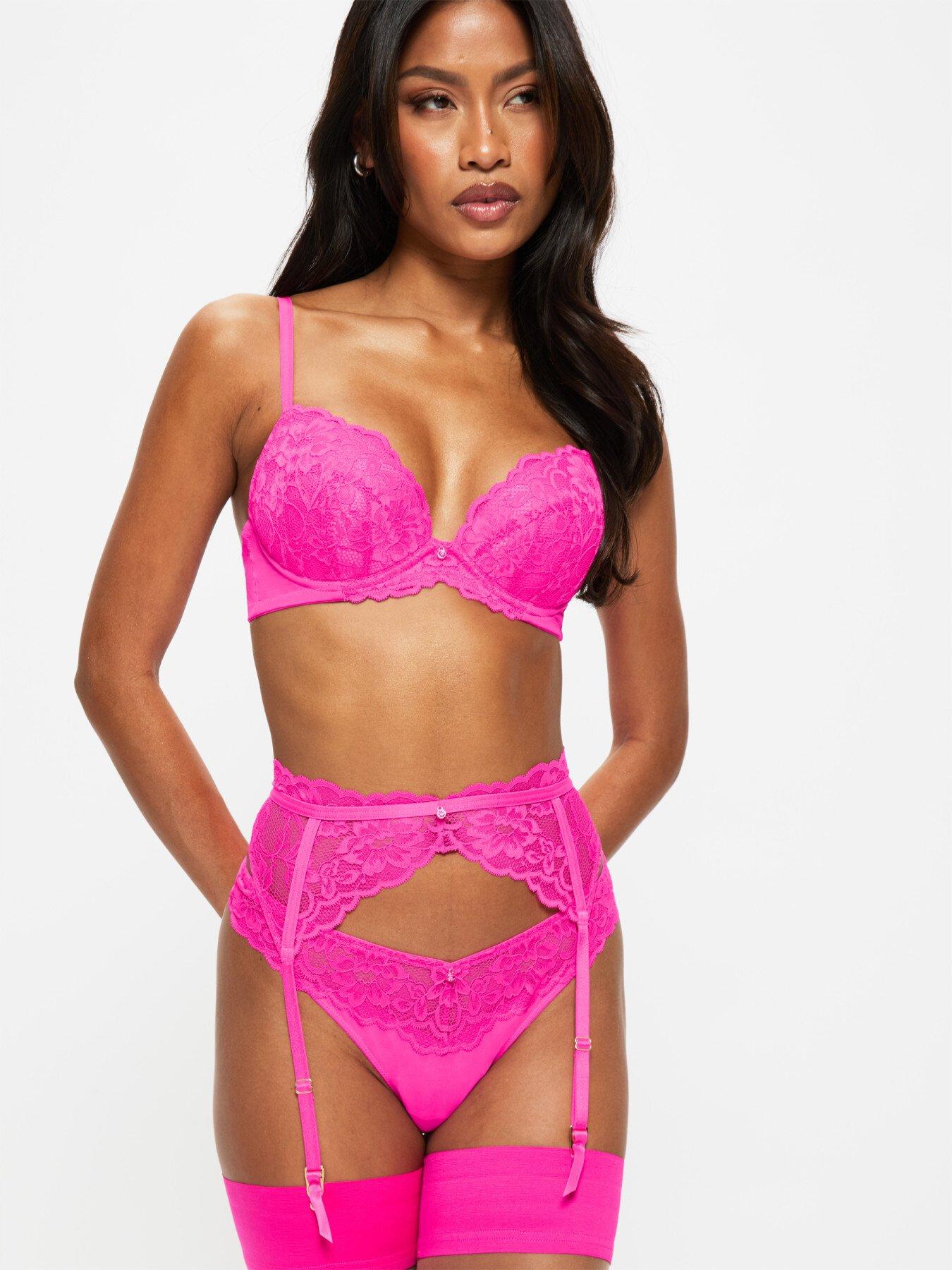 Ann Summers Sexy Lace Padded Plunge Bra - Bright Pink