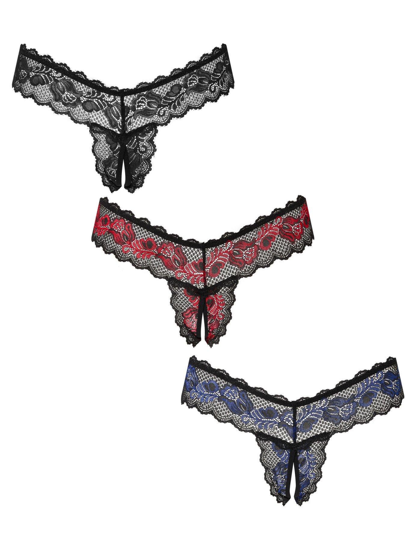 Ann Summers Triple Threat Lace Crotchless Thong - Pack of 3
