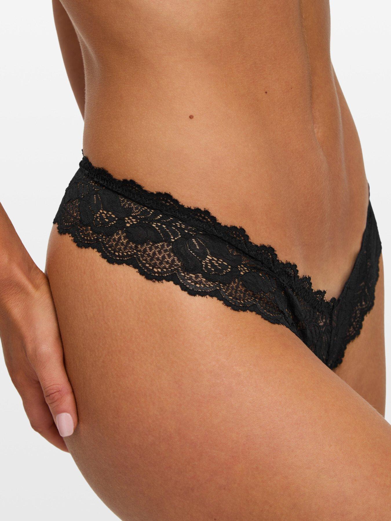 Image 5 of 5 of Ann Summers Triple Threat Lace Crotchless Thong - Pack of 3
