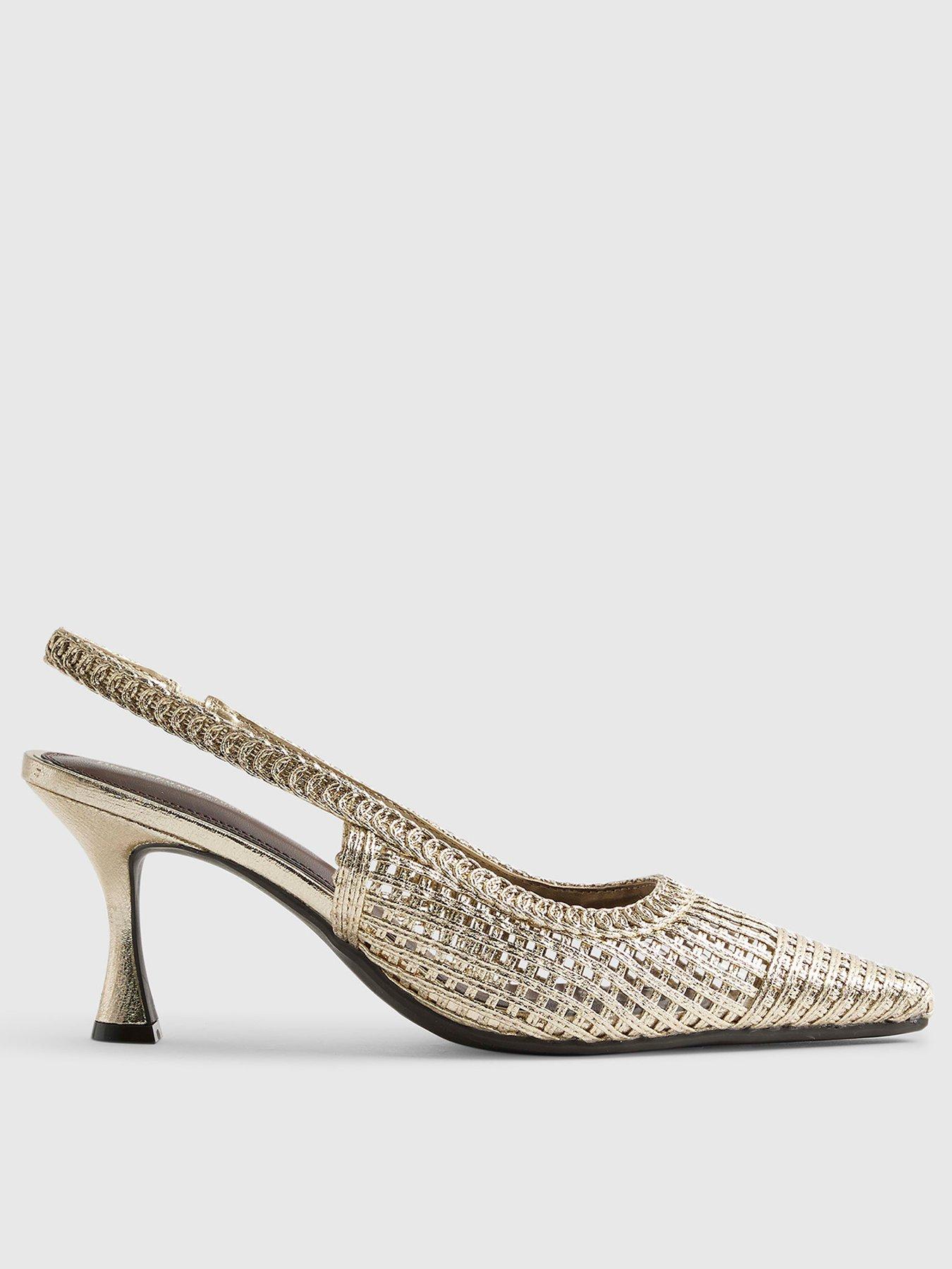 River Island Wide Fit Weave Slingback Court Heels