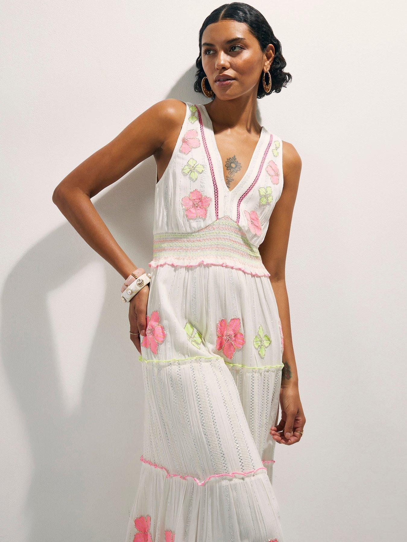 Image 3 of 4 of River Island Floral Embellished Maxi Dress