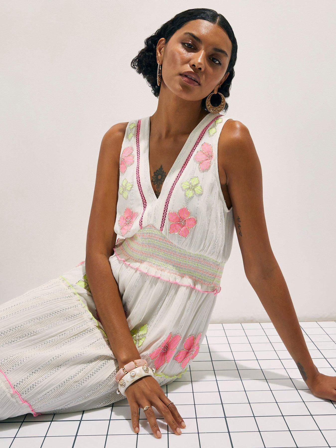 Image 4 of 4 of River Island Floral Embellished Maxi Dress