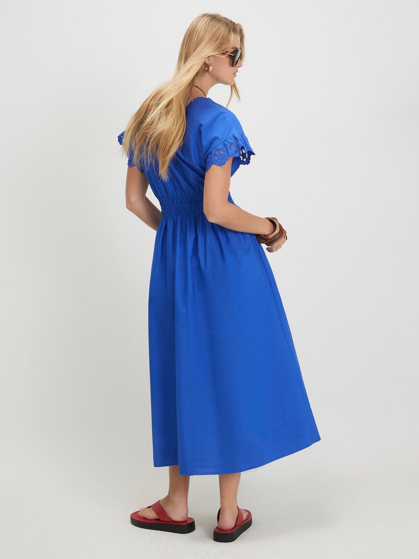 Image 2 of 4 of River Island Cotton Embroidered Midi Dress