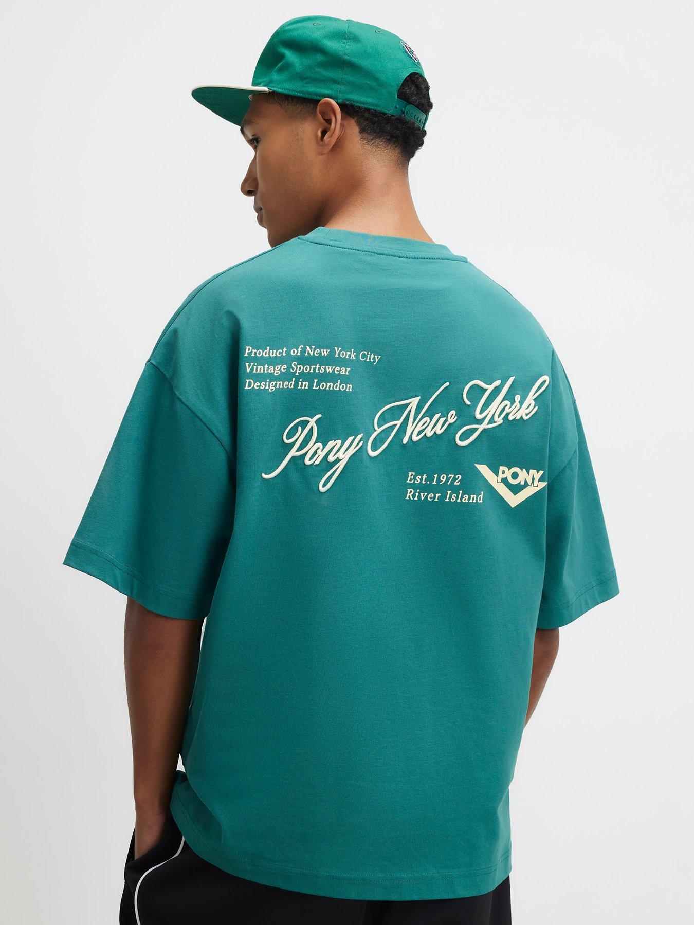 Image 2 of 4 of River Island Oversized Script Embroidered T-shirt