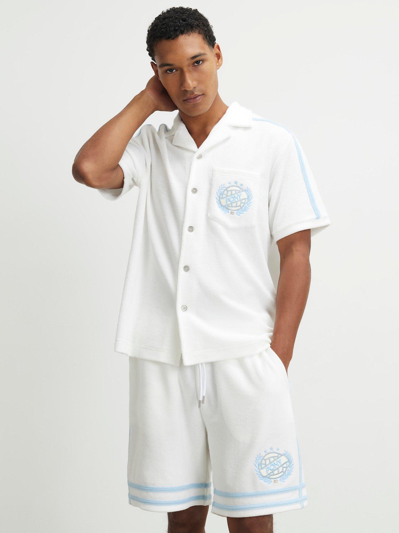 River Island Regular Fit Towelling Revere Shirt