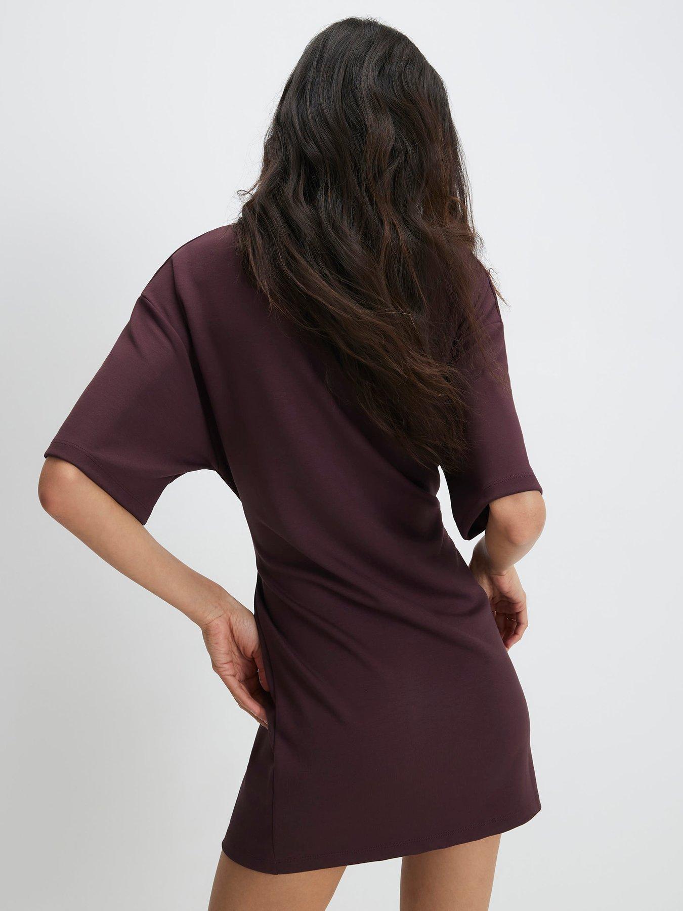 Image 2 of 4 of River Island Purple Premium Tie Front Mini Dress