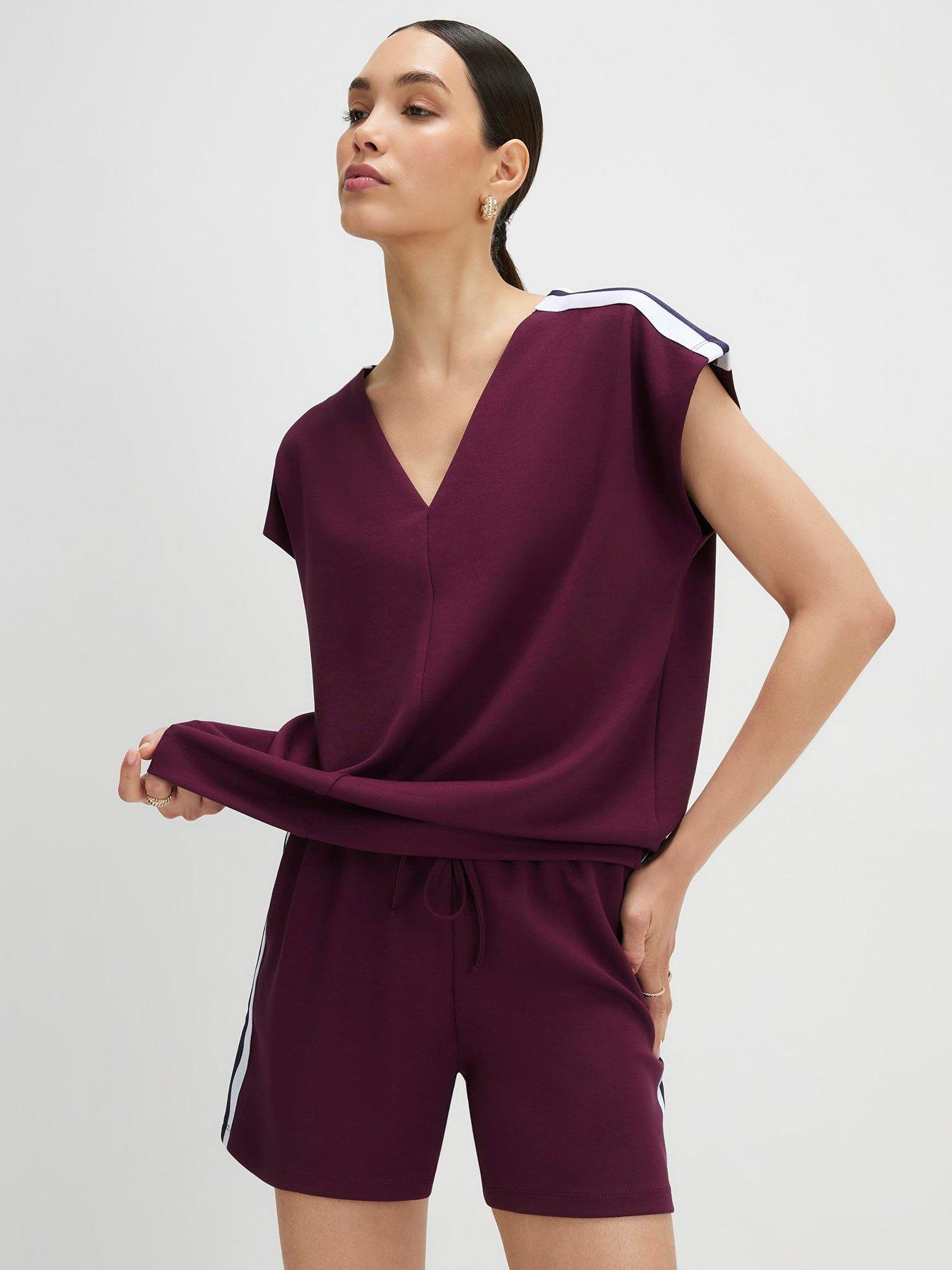 River Island Red Premium Tape V Neck Top