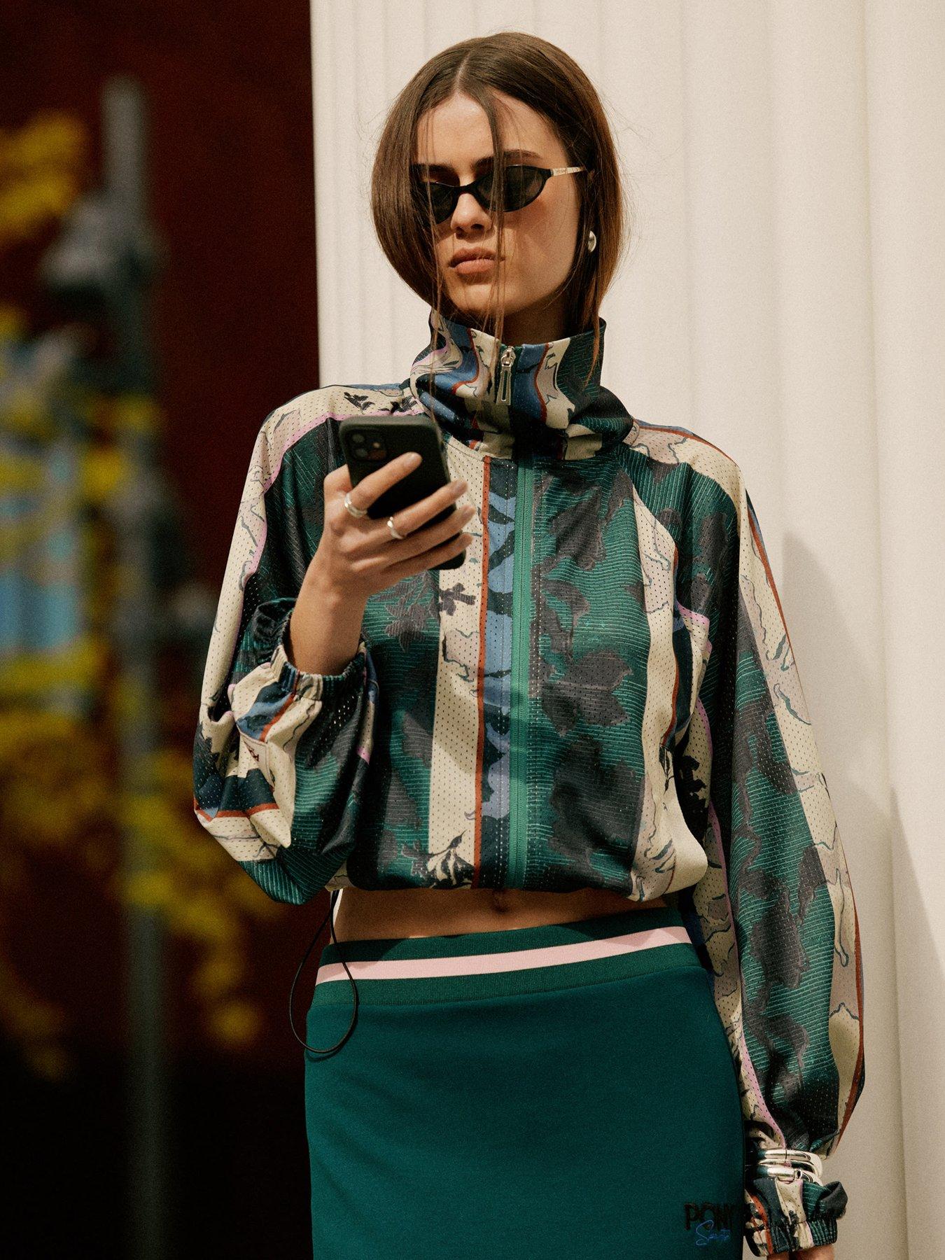 River Island Pony Floral Stripe Track Top