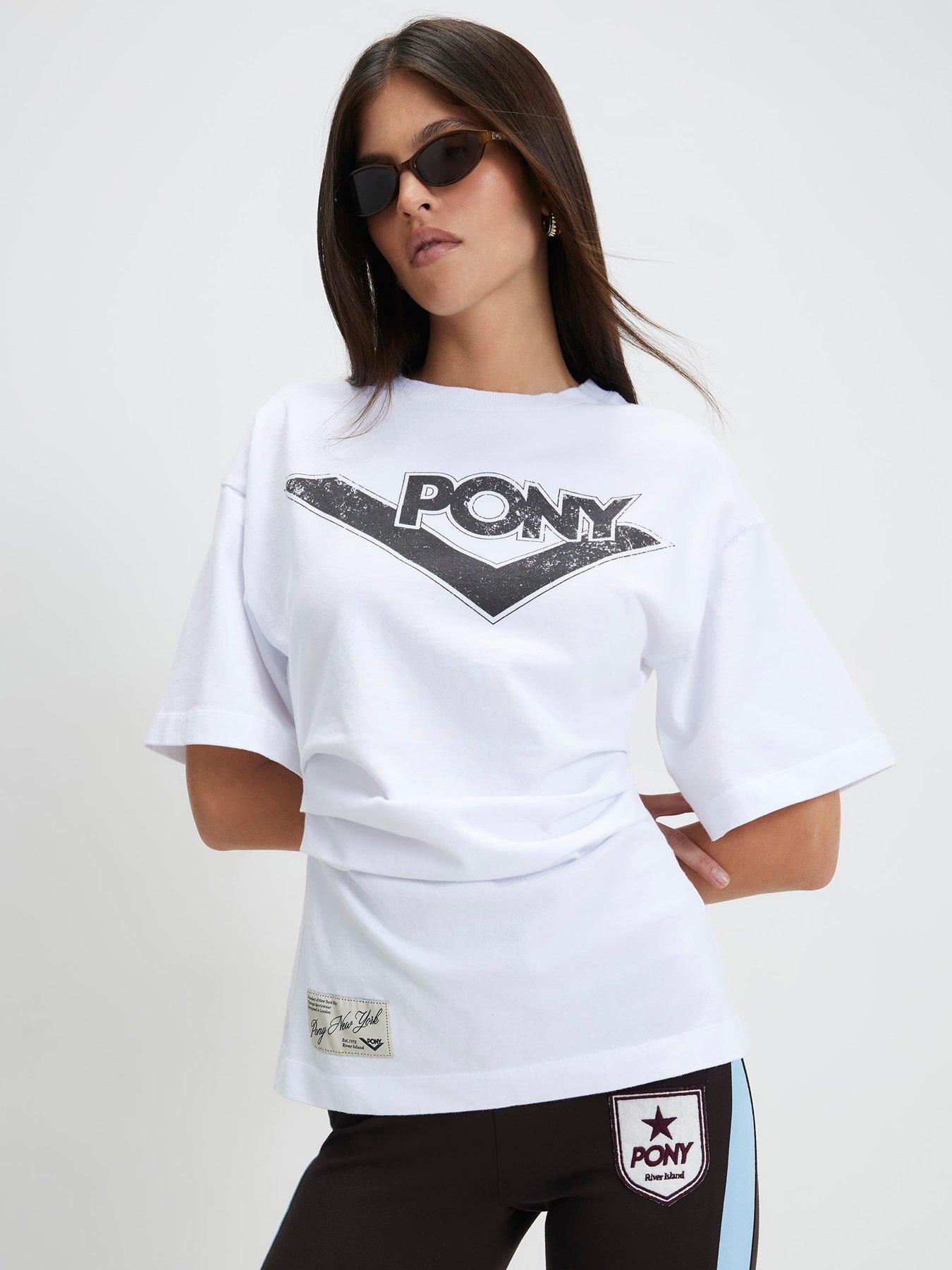 River Island Pony Ruched Side T-shirt