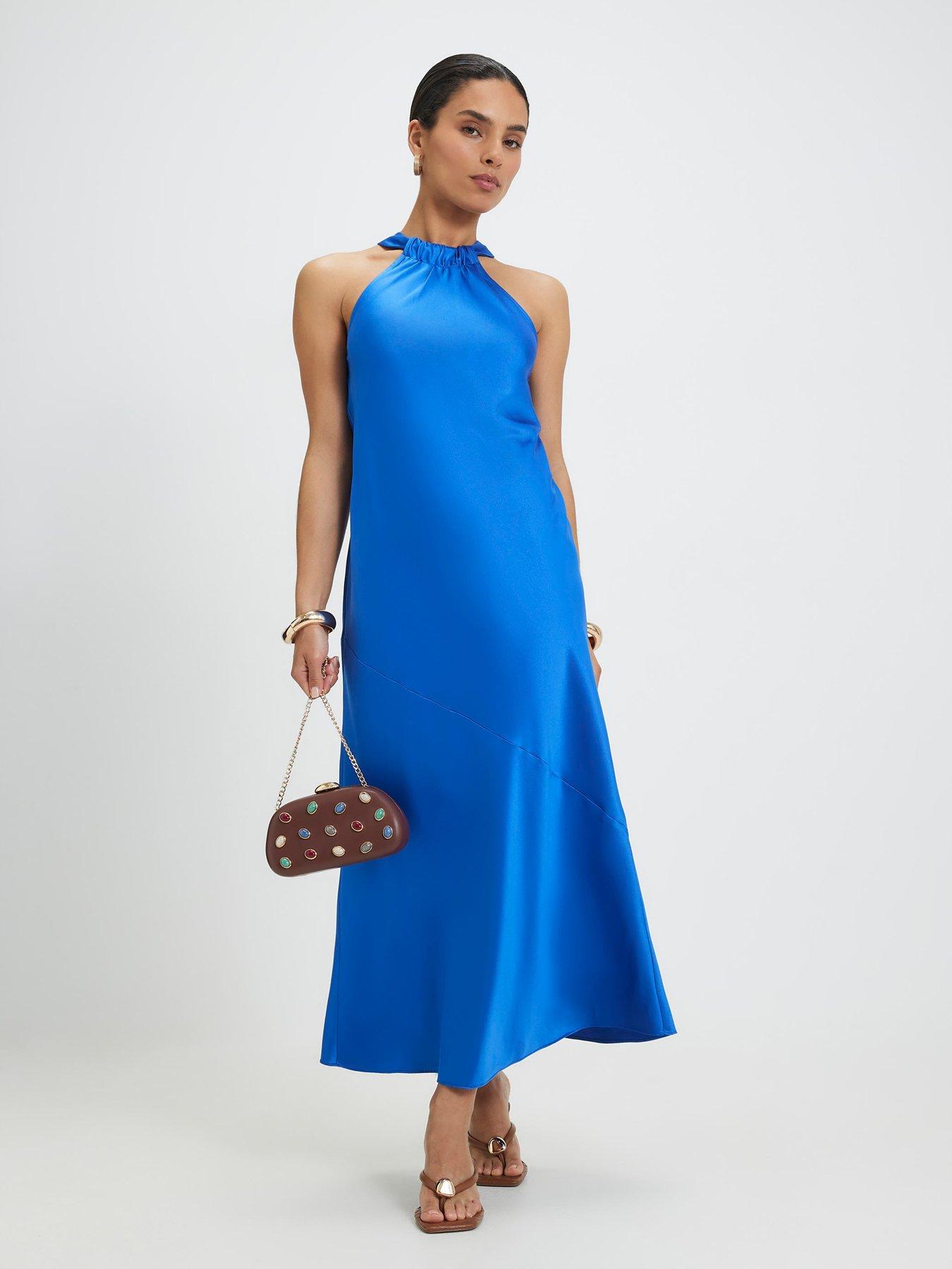 River Island Petite Halter Neck Midi Slip Dress