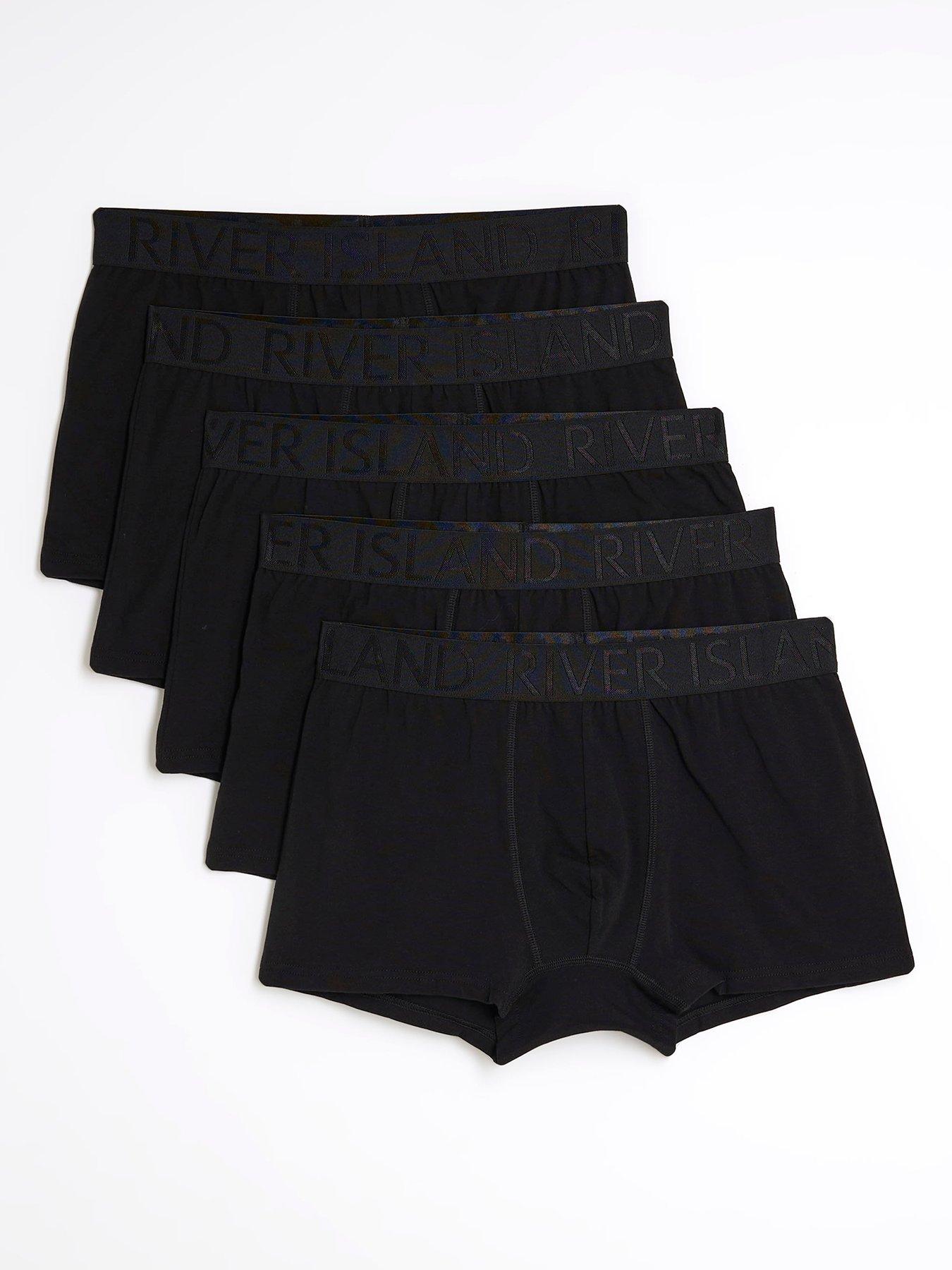 River Island Jacquard Waistband Pack Of 5 Trunks