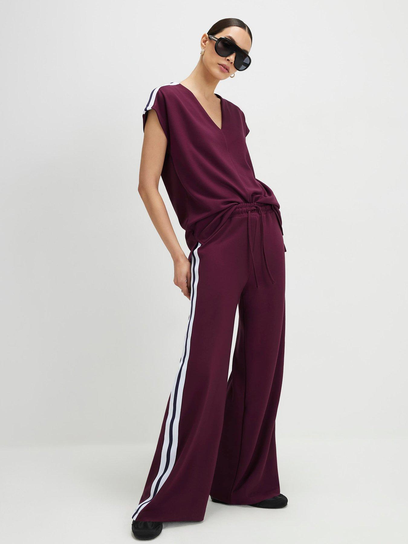 Image 3 of 4 of River Island Red Side Stripe Premium Joggers