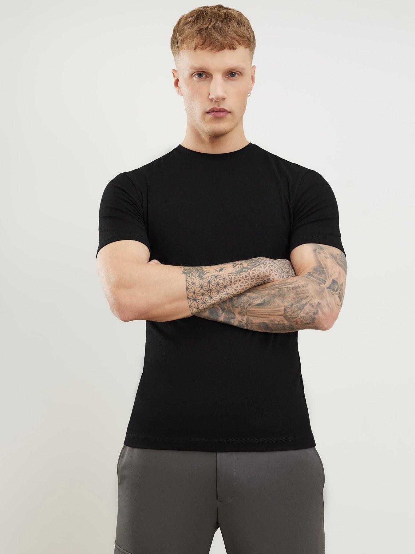 River Island Muscle Fit Cotton T-shirt 3 Pack