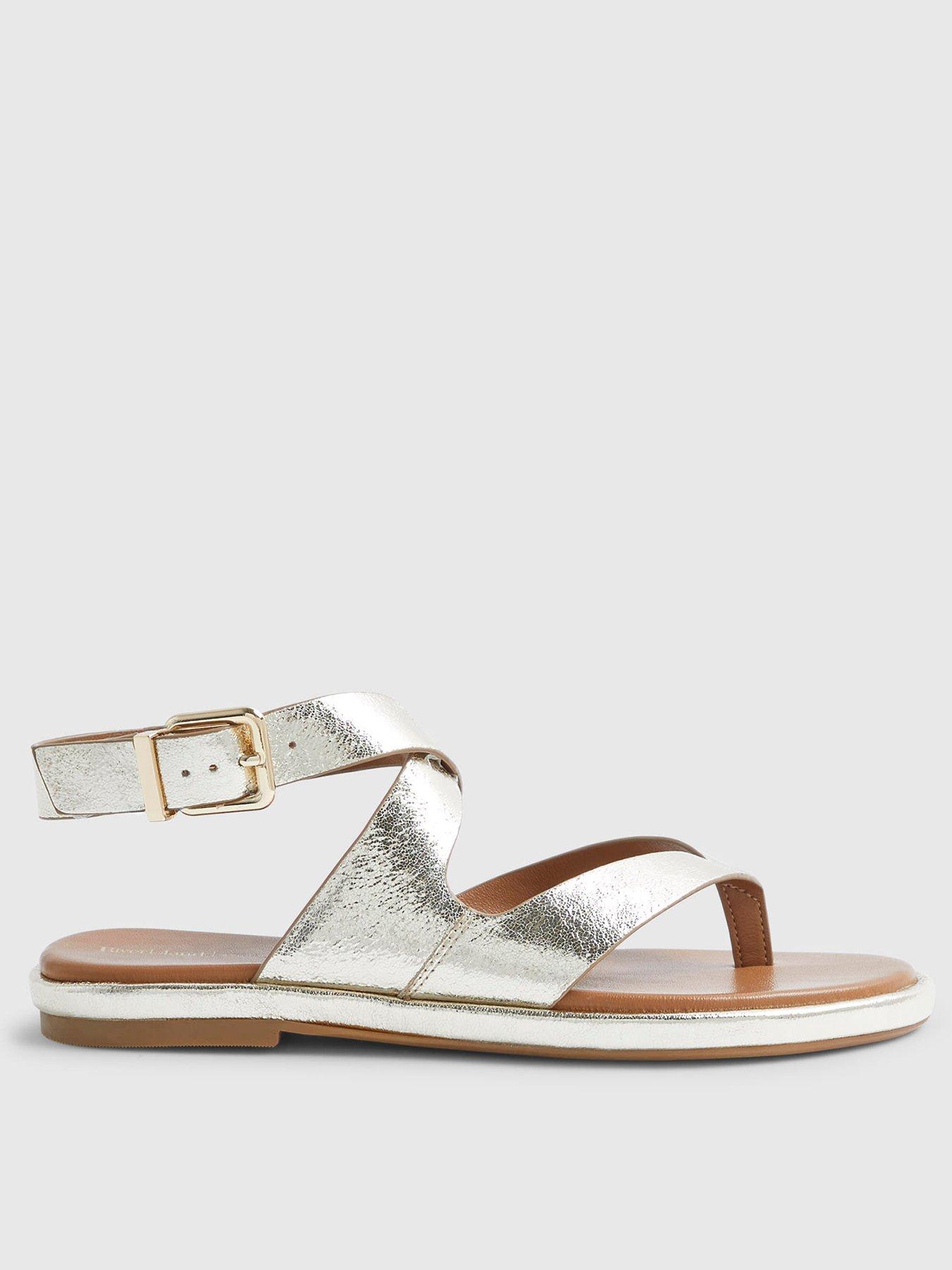 River Island Cross Strap Toe Thong Sandals