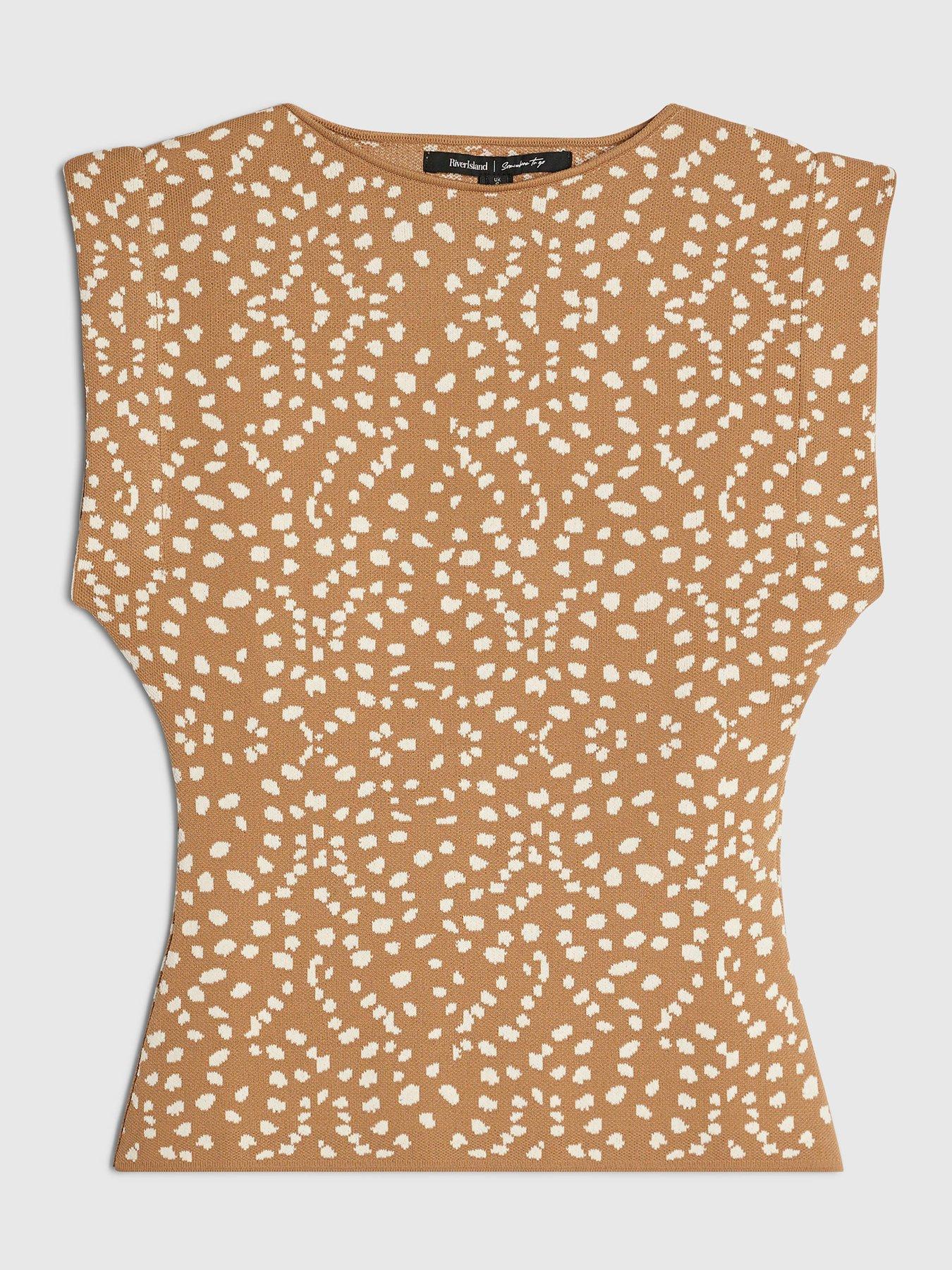 River Island Petite Knitted Bambi Fitted Brunch Top