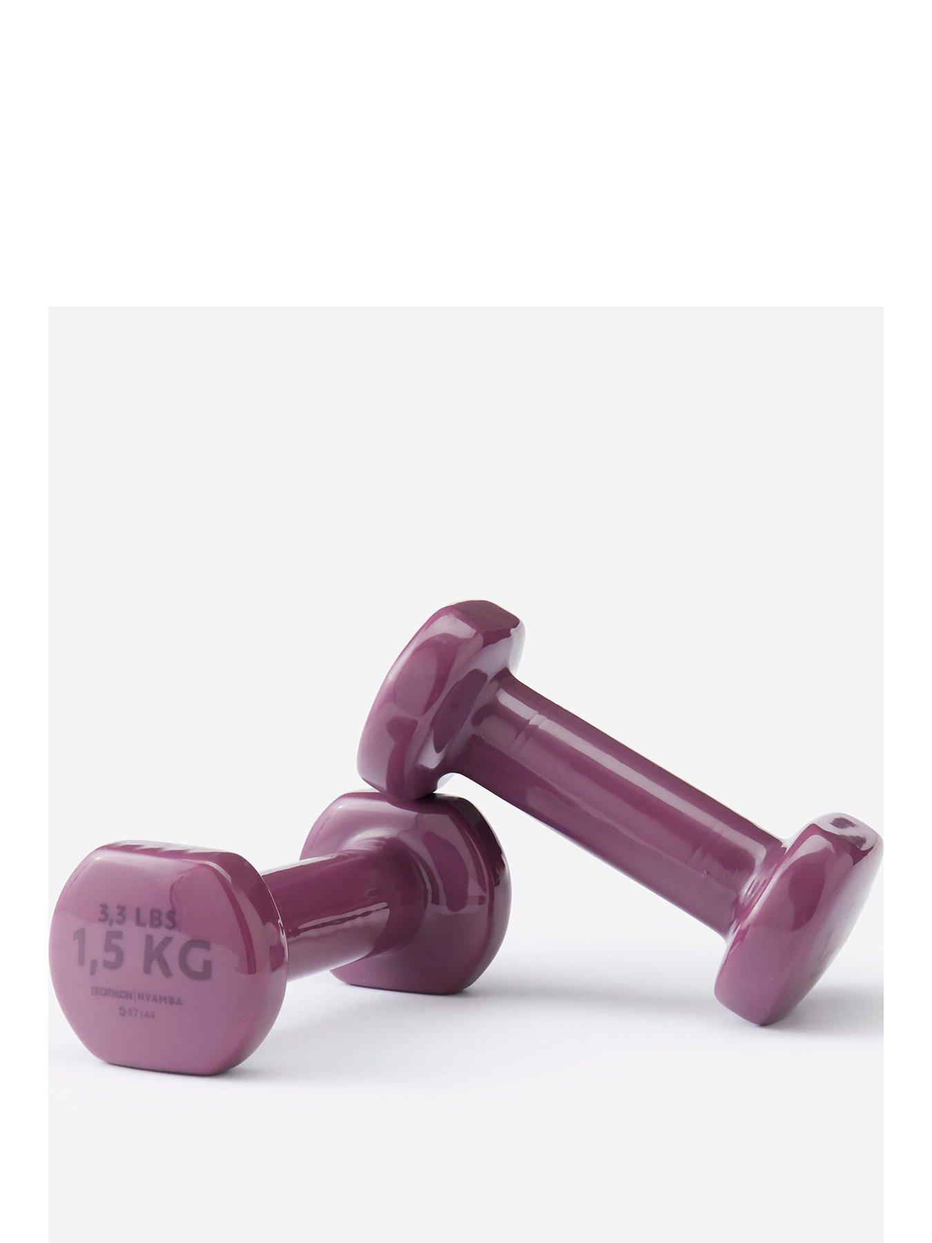 Decathlon 1.5kg Fitness Dumbbells Twin-Pack - Burgundy