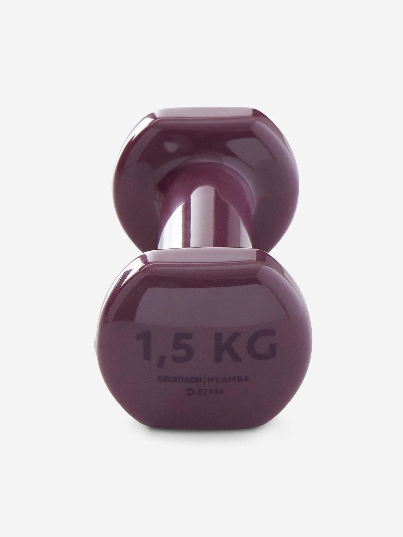 Image 2 of 3 of Decathlon 1.5kg Fitness Dumbbells Twin-Pack - Burgundy