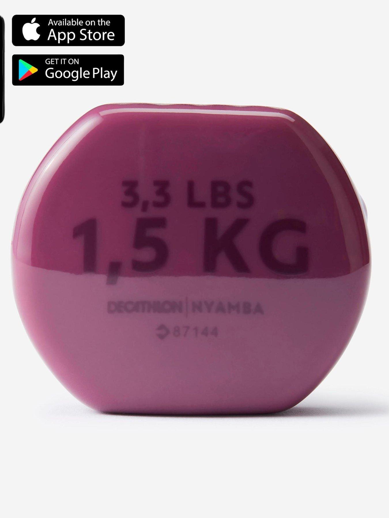 Image 3 of 3 of Decathlon 1.5kg Fitness Dumbbells Twin-Pack - Burgundy