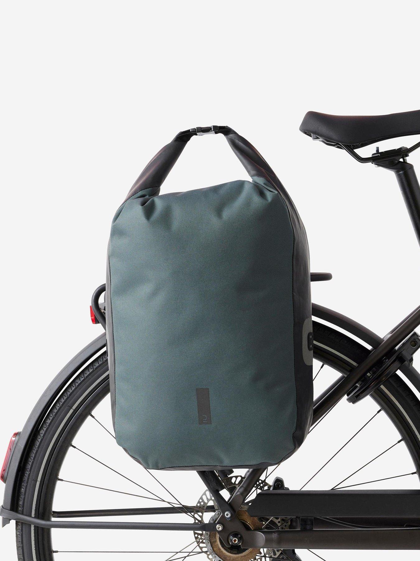 Image 3 of 5 of Decathlon Waterproof Bike Bag for Pannier Rack 500 - Dark Grey