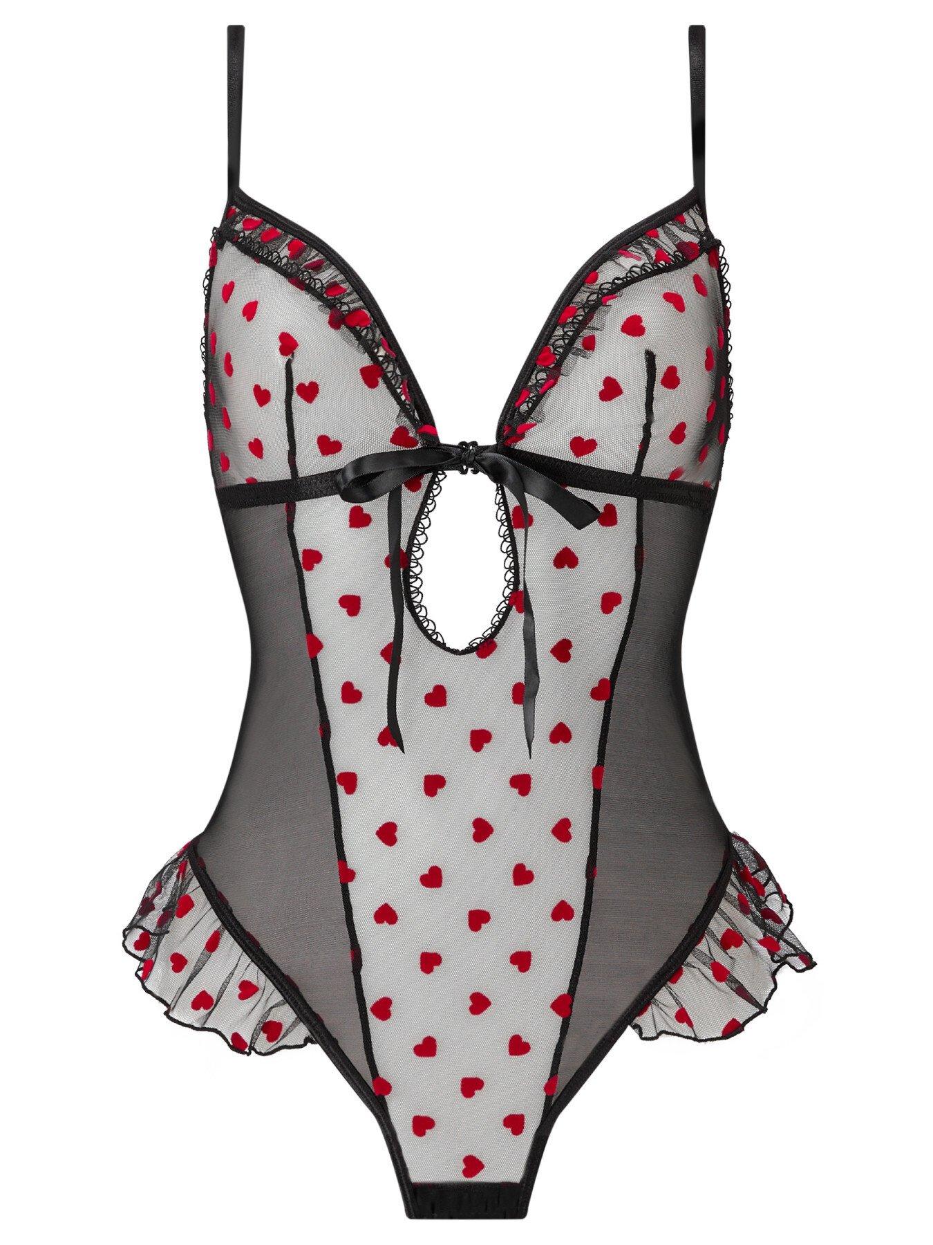Image 5 of 5 of Ann Summers Queen of Hearts Crotchless Teddy Lingerie
