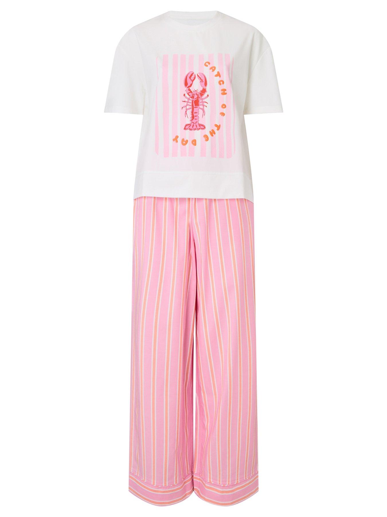 Image 6 of 6 of Knickerbox Knickerbox Lobster Stripe Pyjama T-Shirt &amp; Trouser Set