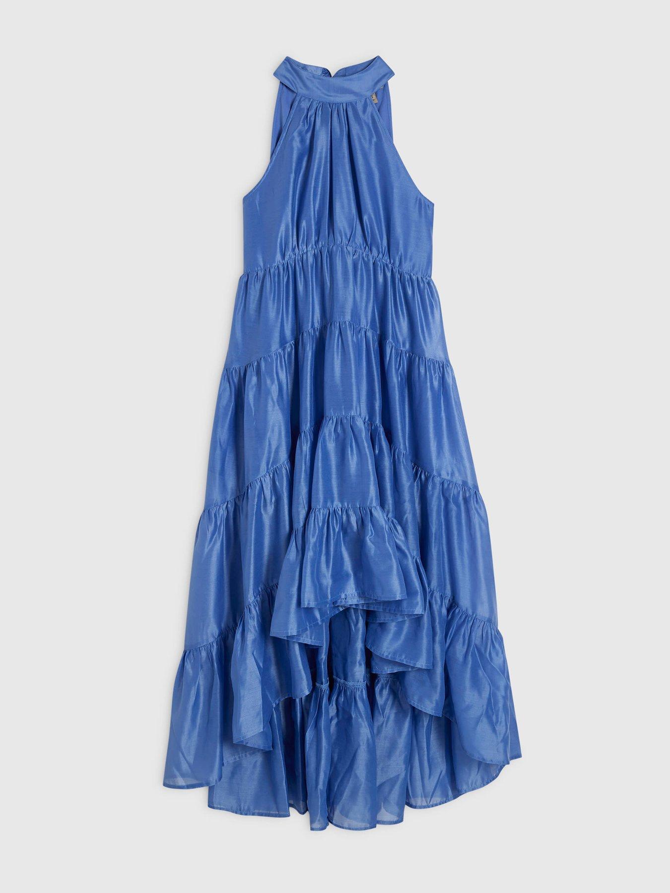 River Island Petite Halter Neck Tiered Maxi Dress