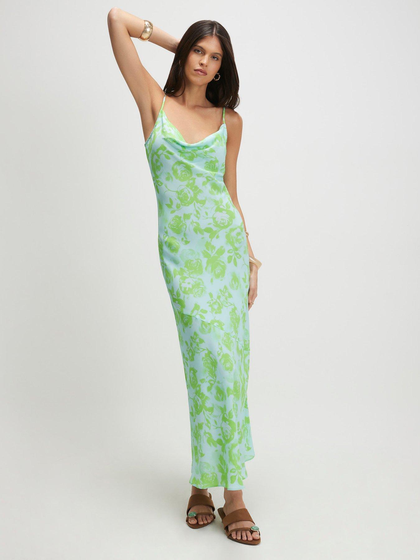 River Island Floral Print Cowl Neck Maxi Dress