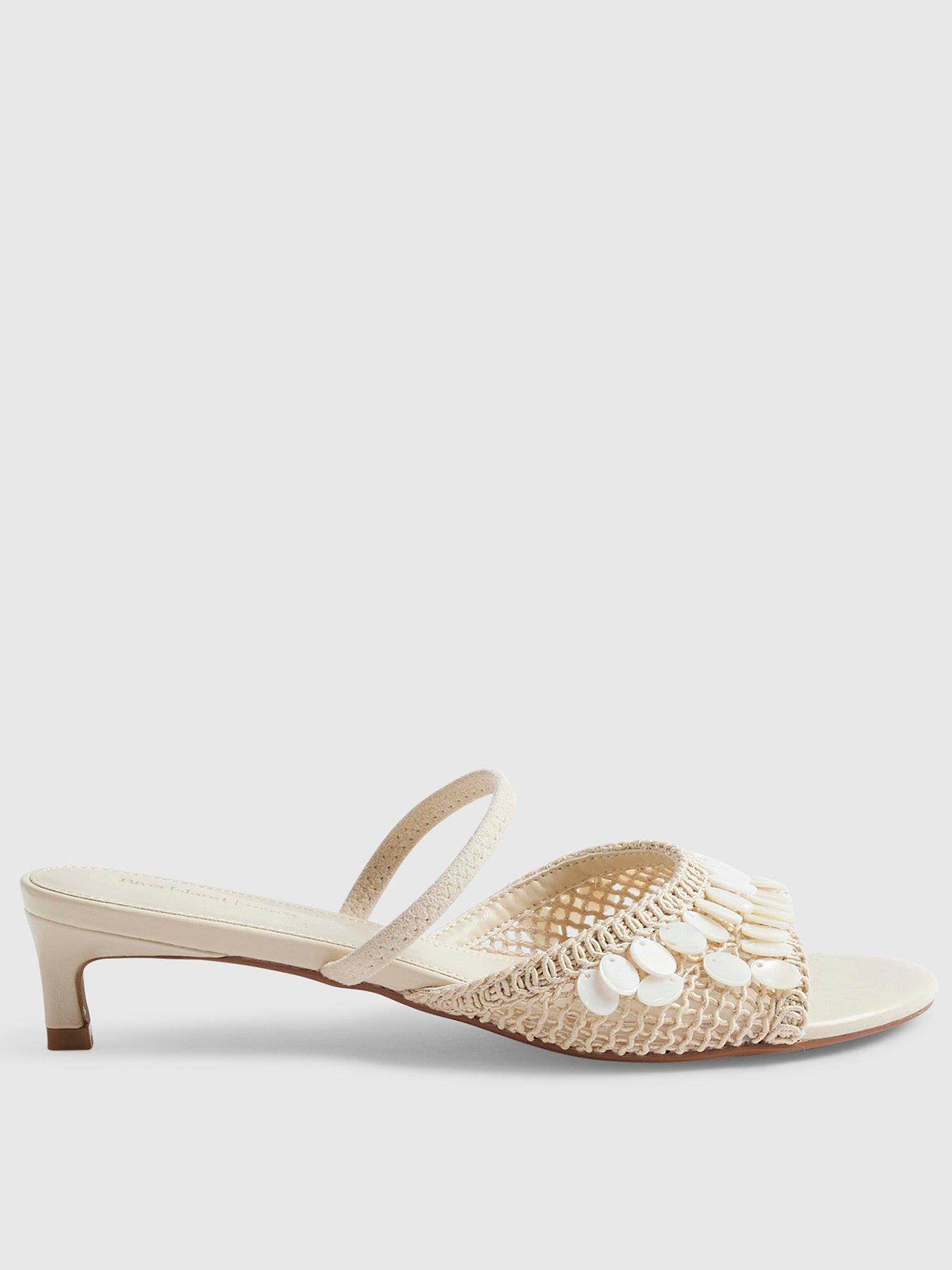 River Island Shell Crochet Low Heel Sandals