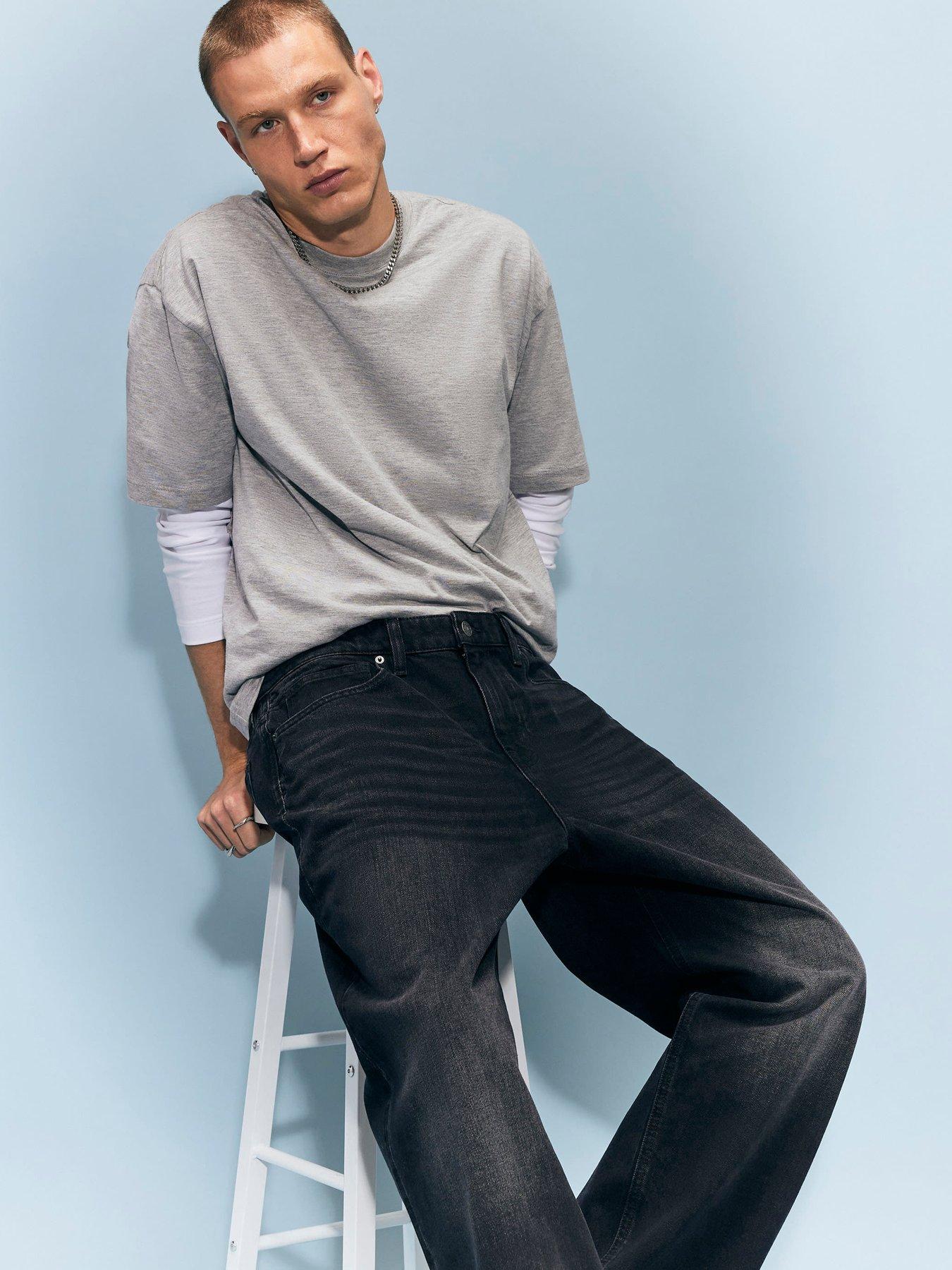 Image 1 of 4 of River Island Baggy Fit Washed Jeans