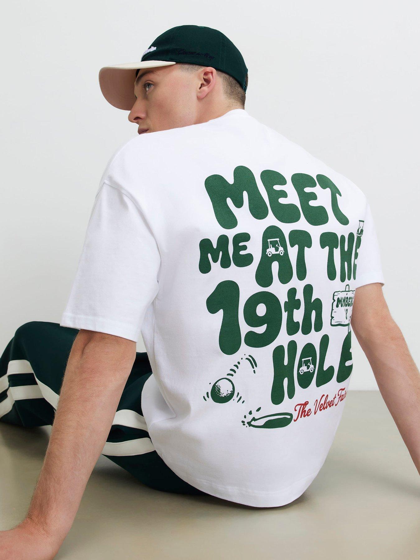 River Island Oversized Fit 19th Hole Golf T-shirt - White