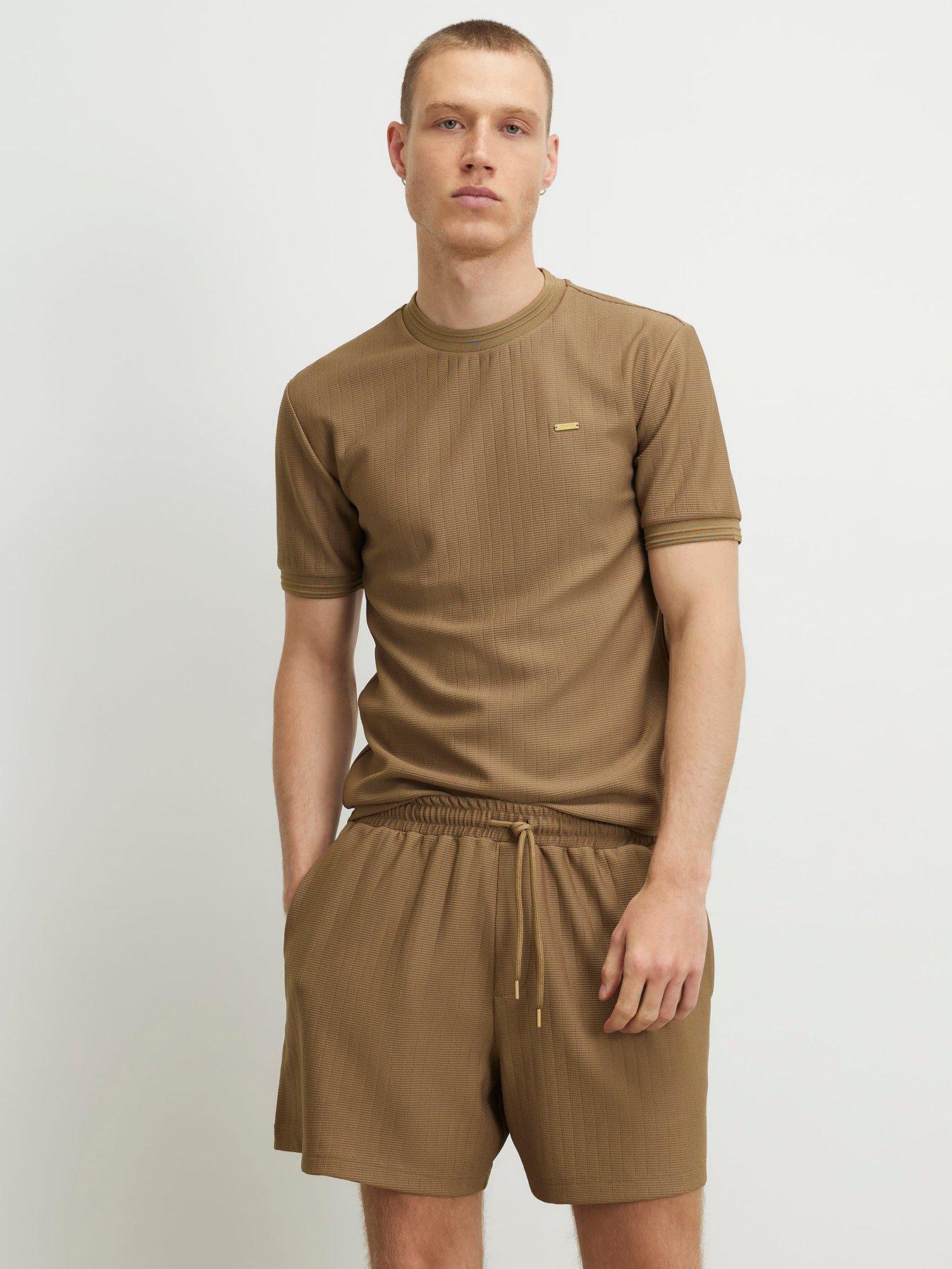River Island Regular Fit Shorter Length Shorts - Natural