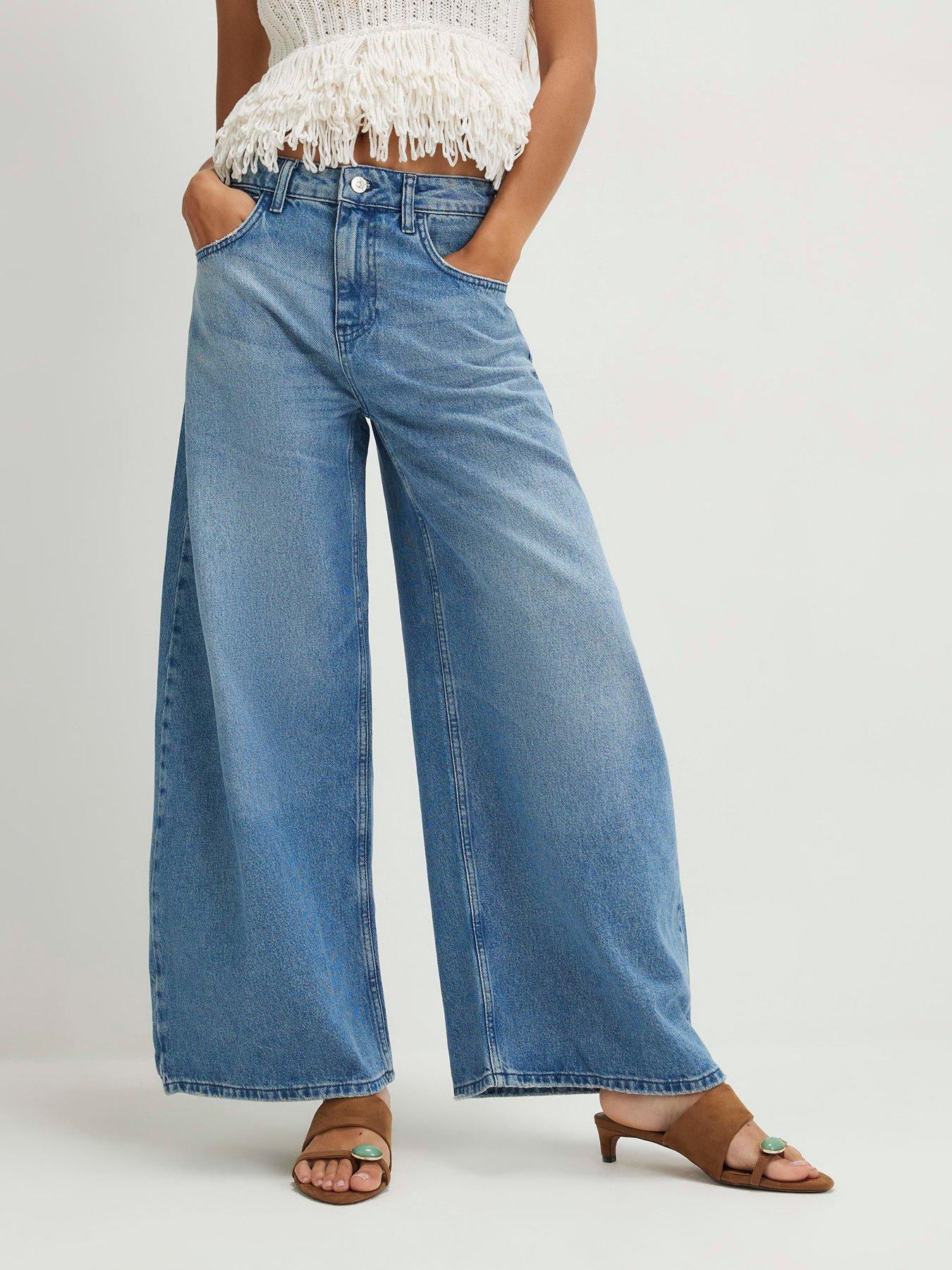 River Island Horseshoe Barrel Leg Jeans - Blue