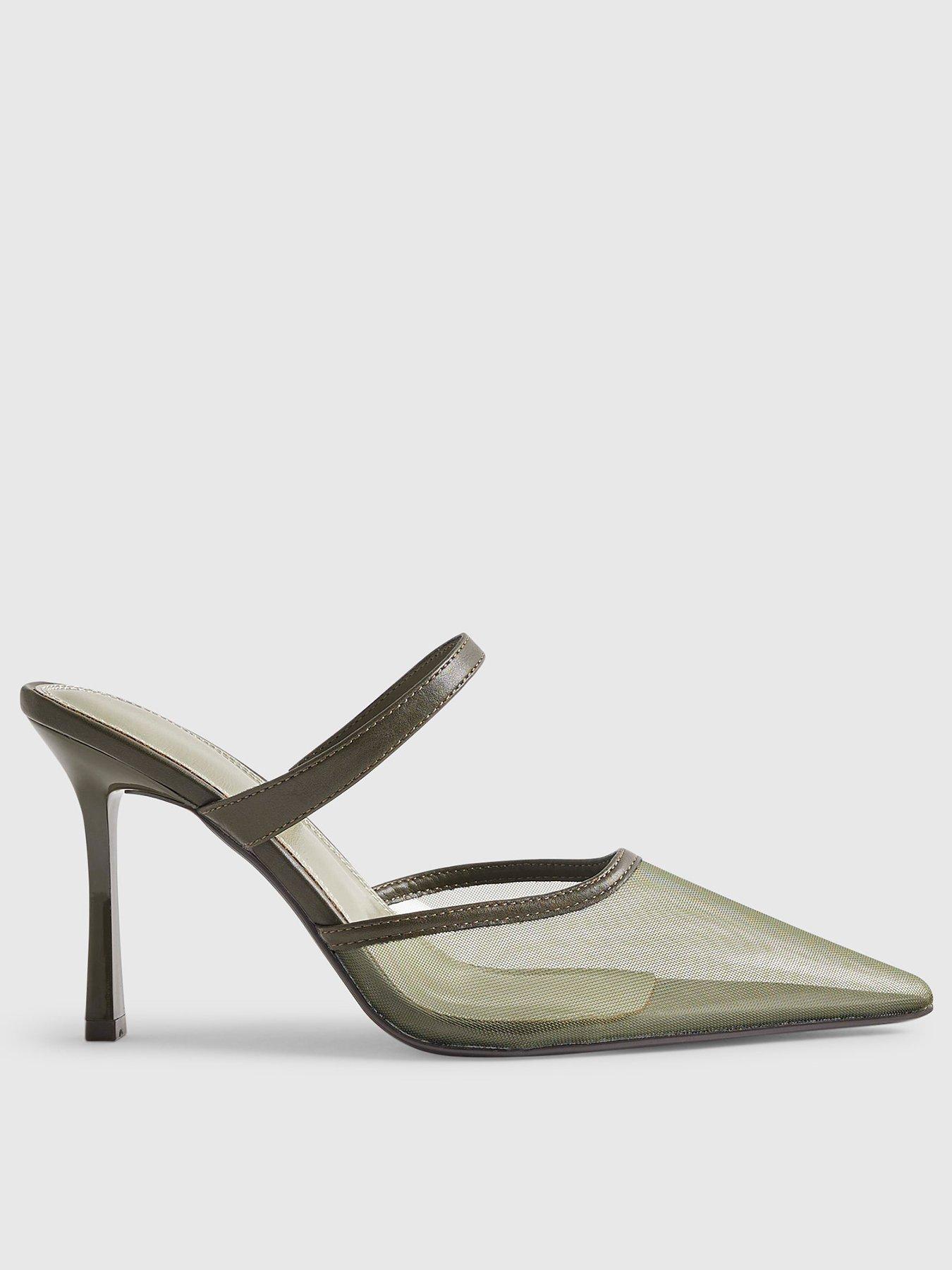 River Island Mesh Court Heels - Khaki