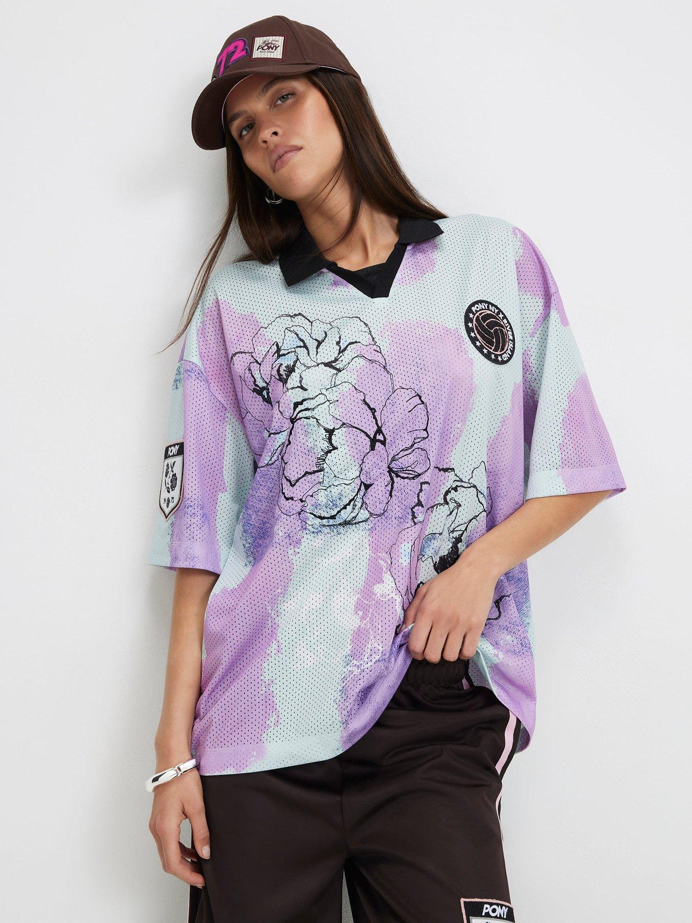 River Island Purple Pony Printed Polo Top