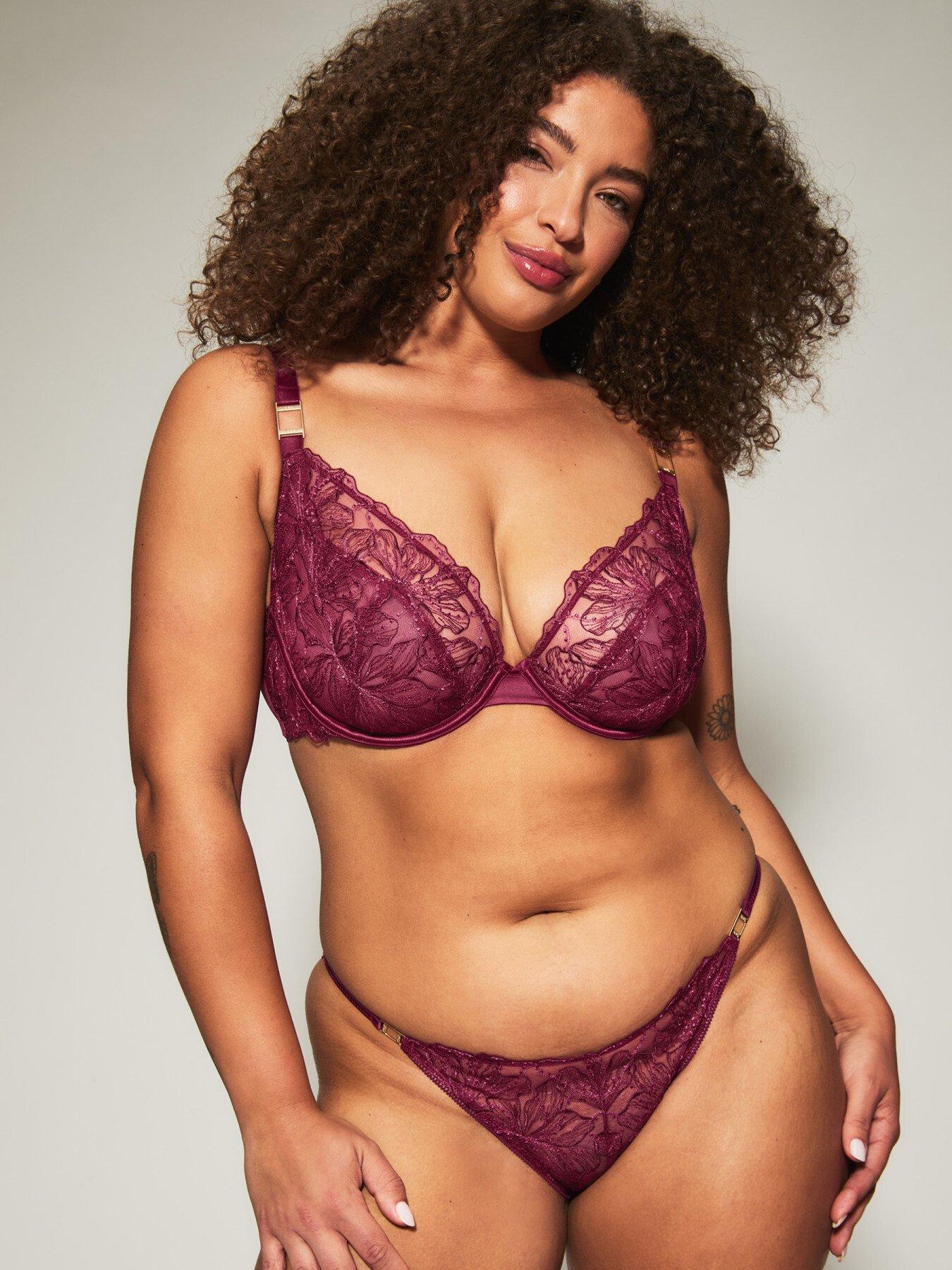 Image 1 of 3 of Knickerbox Aria Embroidered Non Padded Plunge Bra