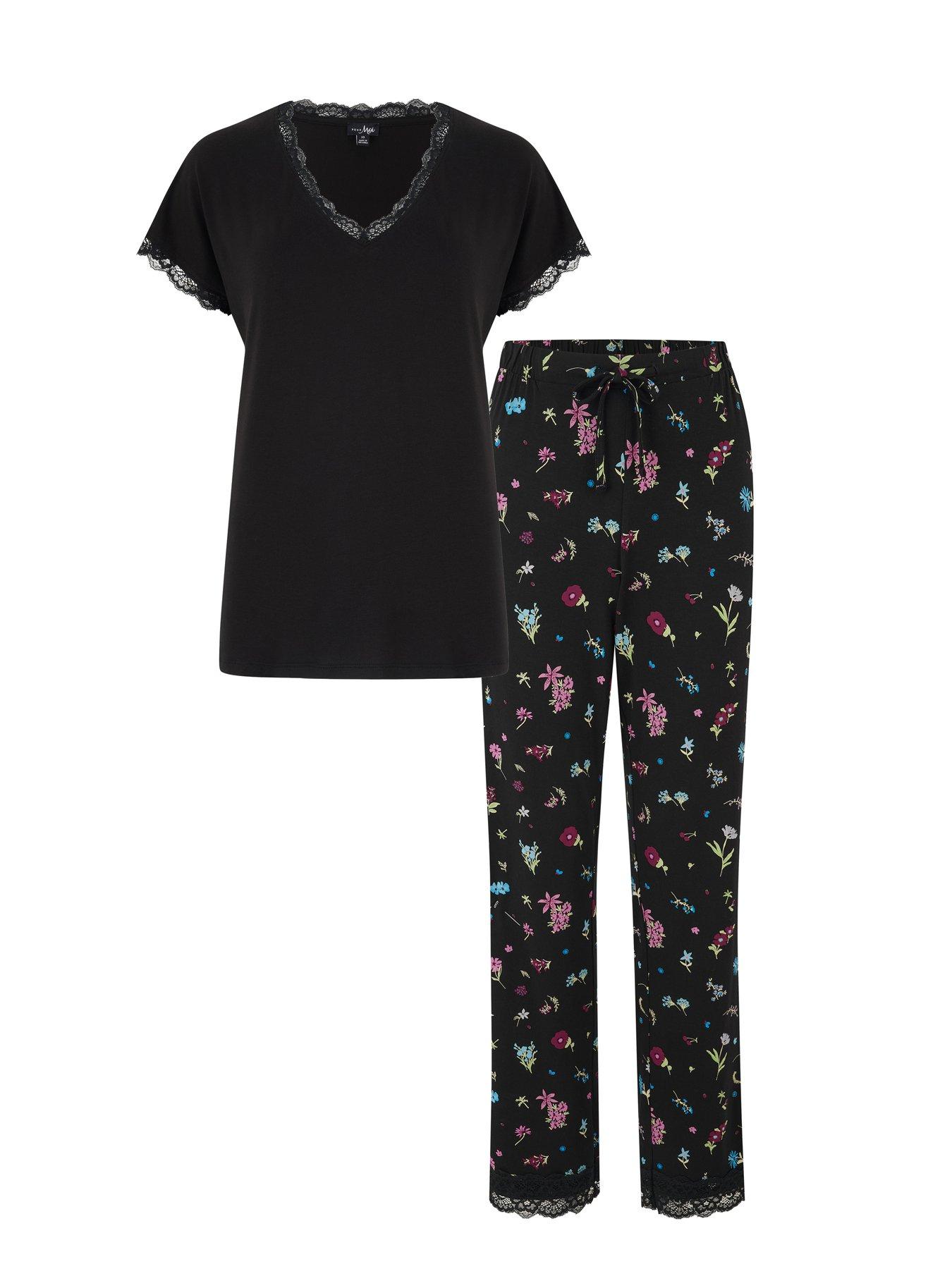 Image 4 of 4 of Pour Moi Sofa Loves Lace T-Shirt and Trouser Pyjama Set