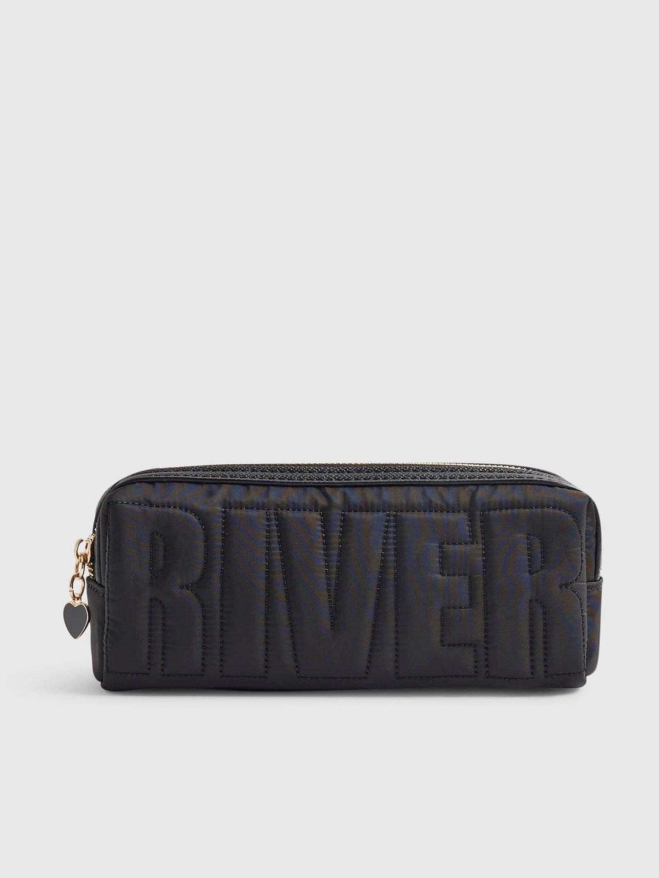 River Island Ri Quilted Pencil Case - Black