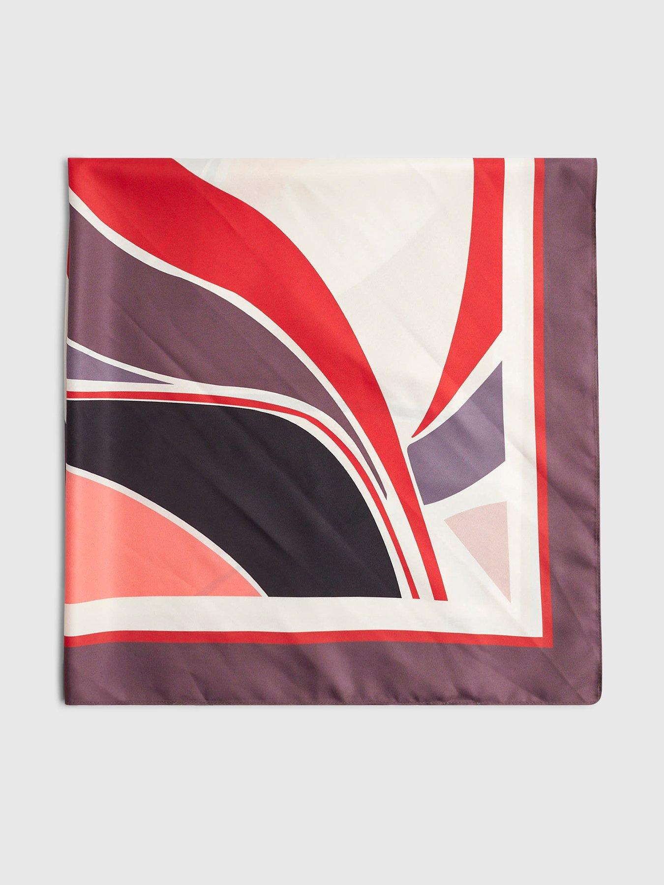 River Island Print Large Square Hip Scarf - Red