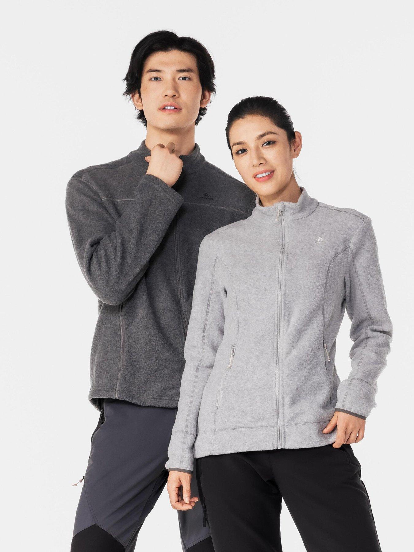 Decathlon Womens mountain hiking fleece jacket, MH100 Full Zip - Grey