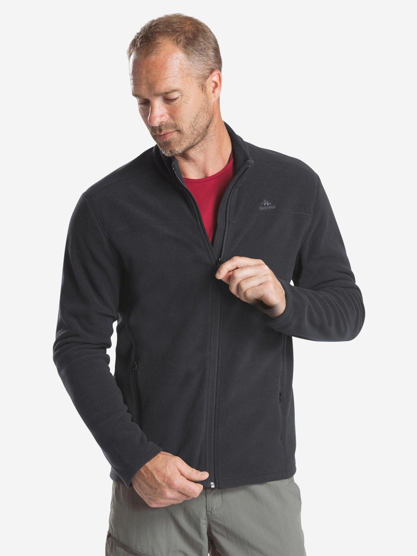 Decathlon Men's Mountain Hiking Fleece MH100 Full Zip - Black