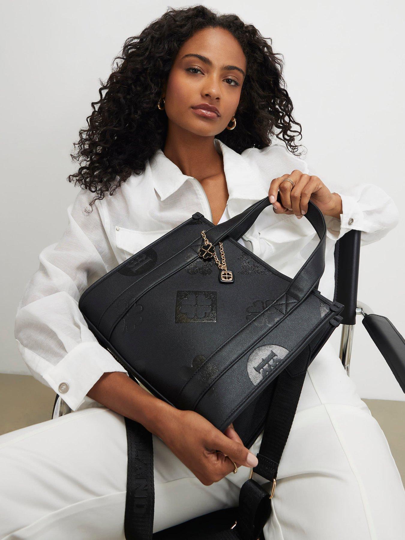 River Island Logo Embossed Tote Bag - Black