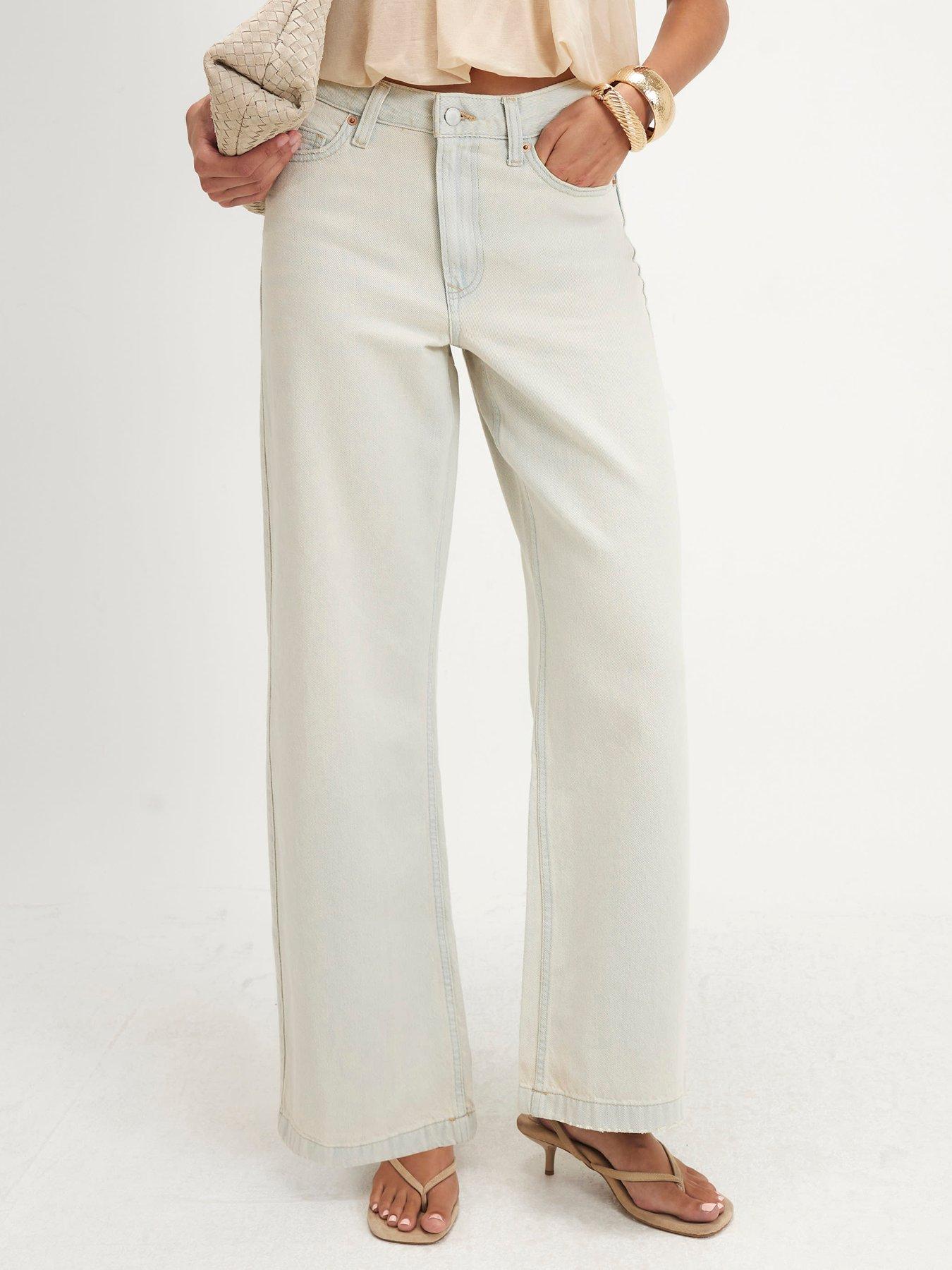 Image 1 of 4 of River Island Super Bleach Wide Leg Jeans - Blue