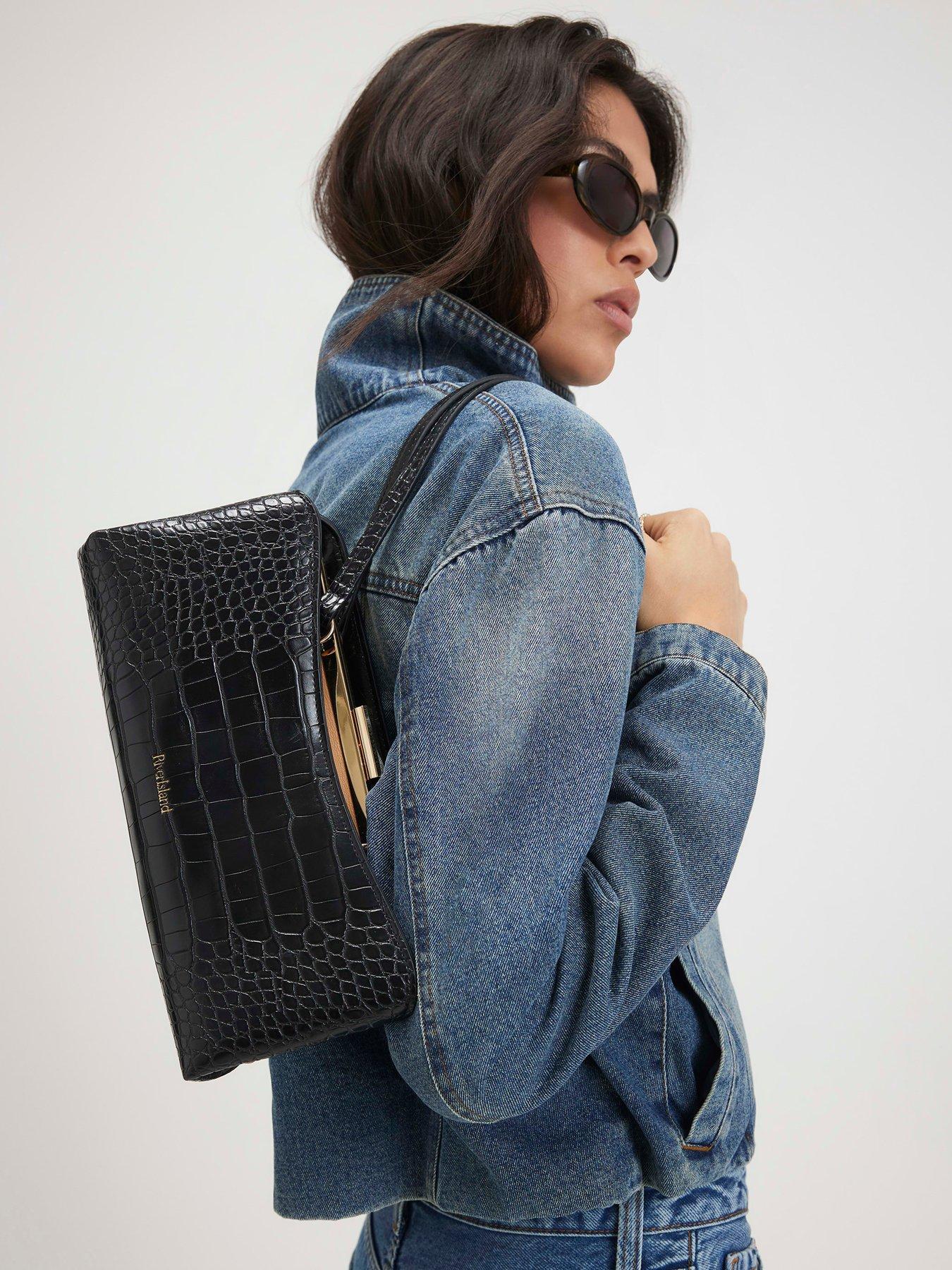 River Island Metal Frame Shoulder Bag - Black