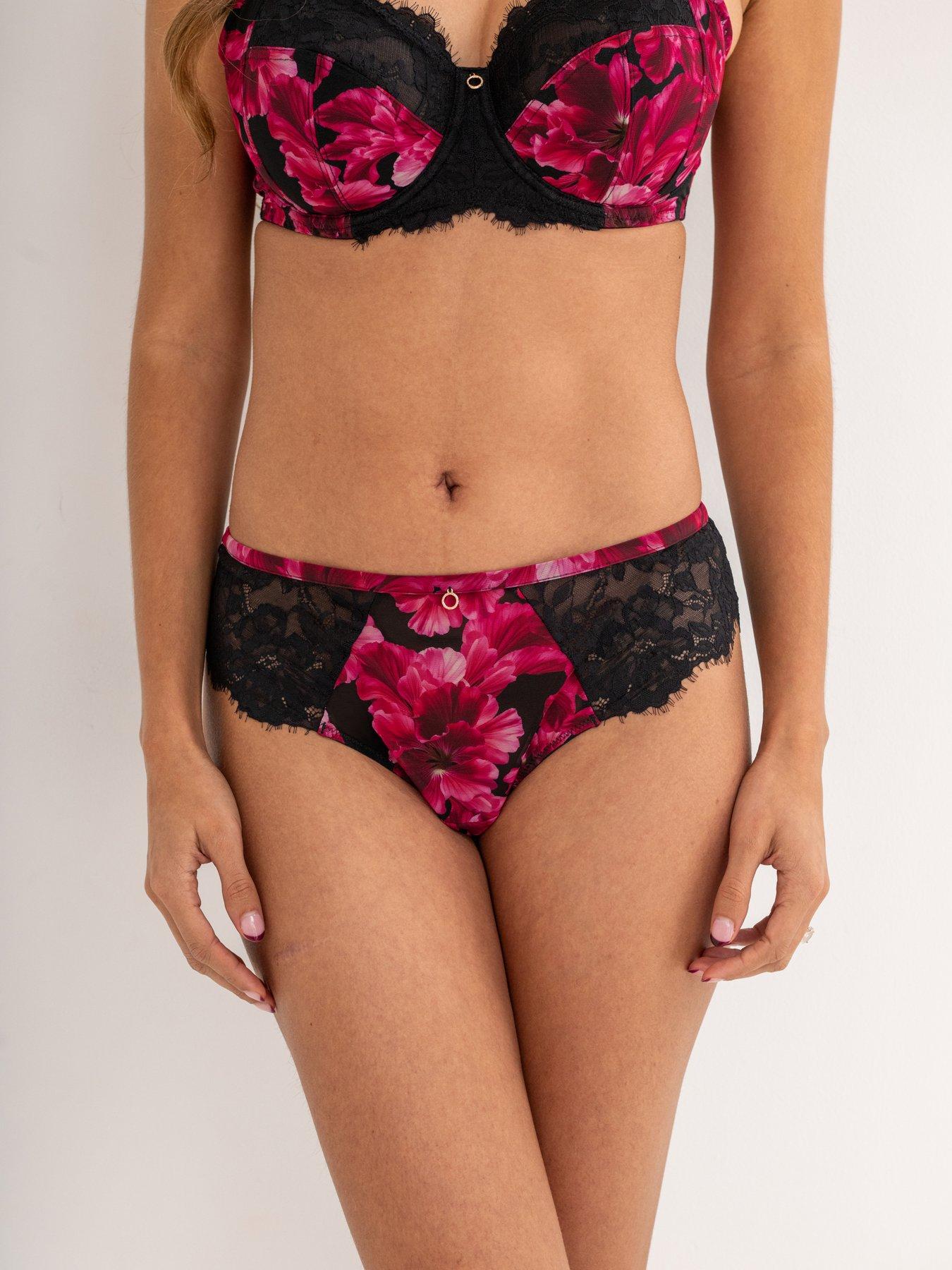 Image 2 of 4 of Pour Moi Bliss Printed Mesh Brazilian Brief